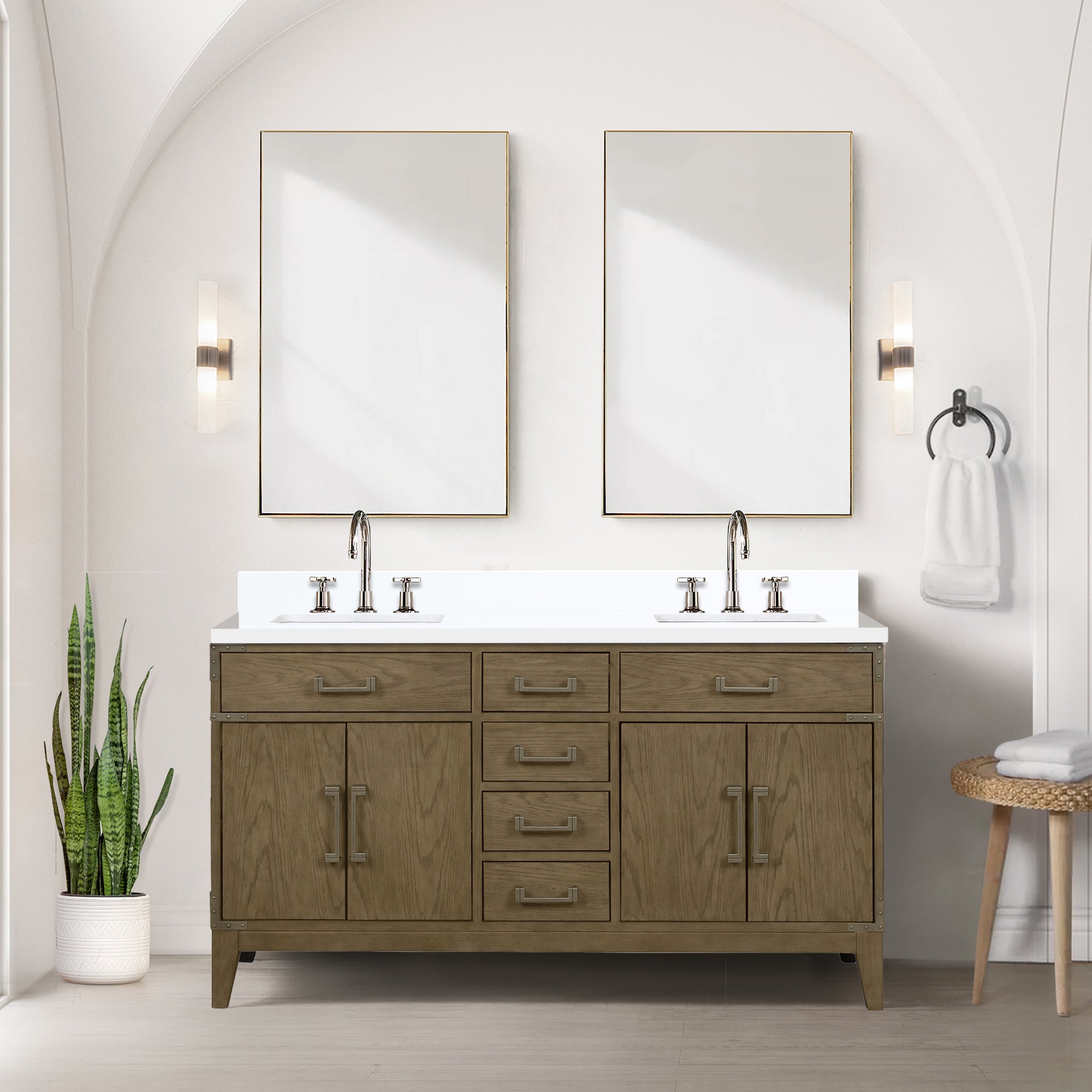grey oak vanity