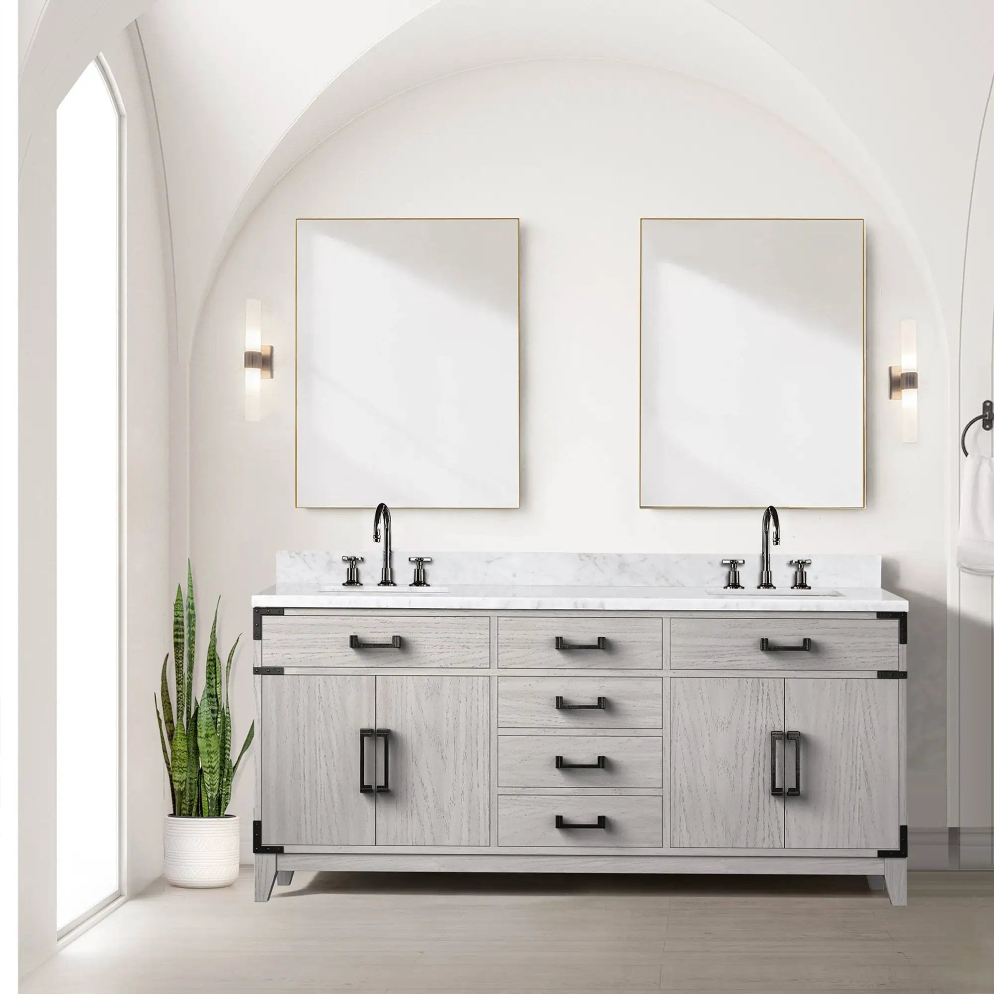 white oak vanity