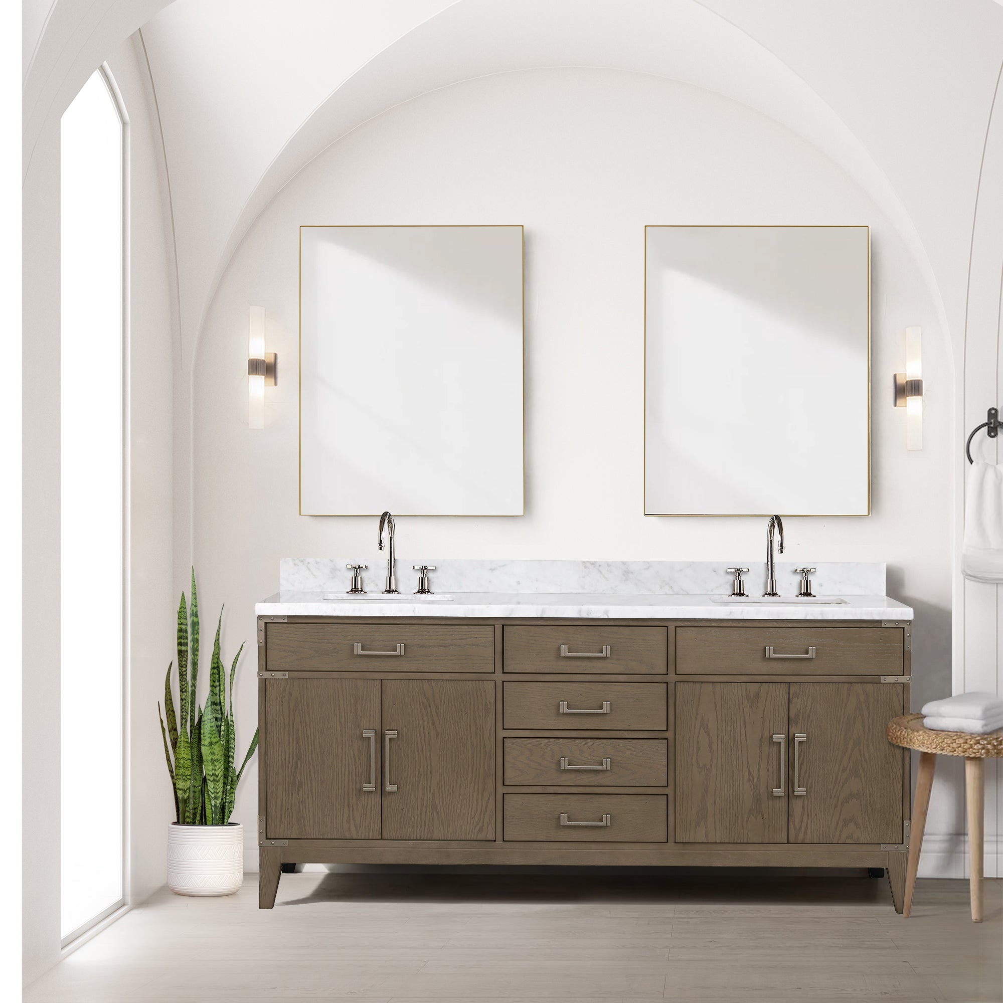 grey oak vanity