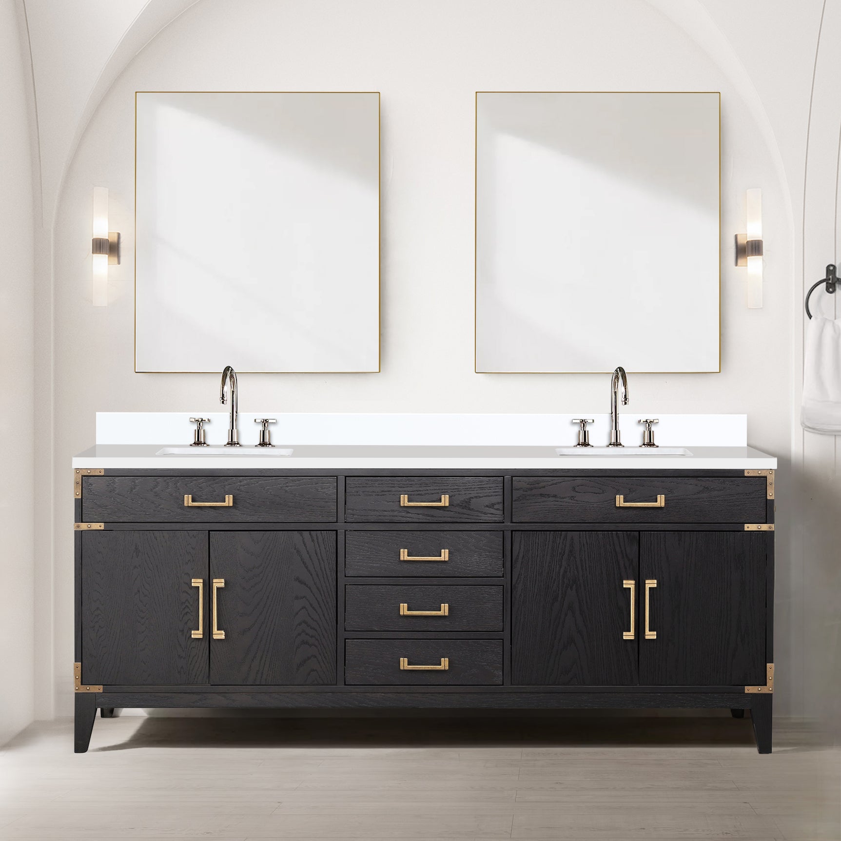 black oak vanity