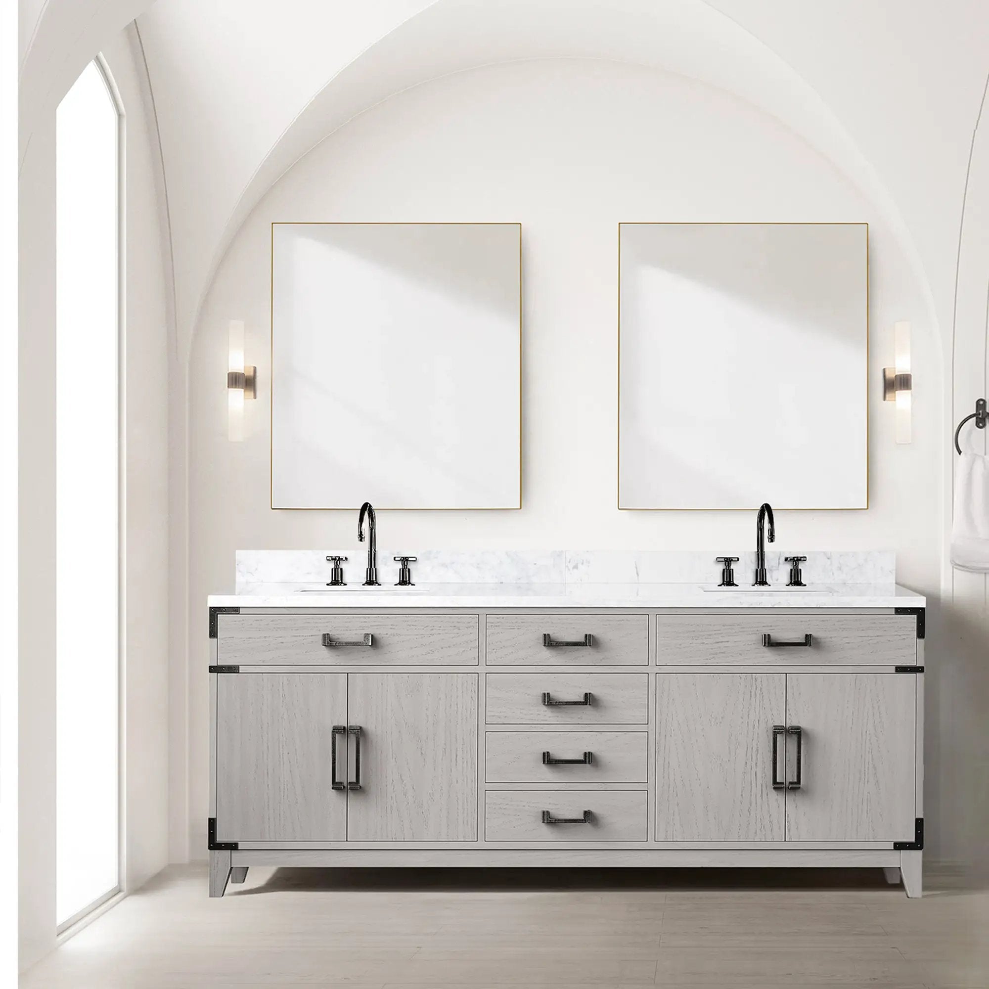white oak vanity