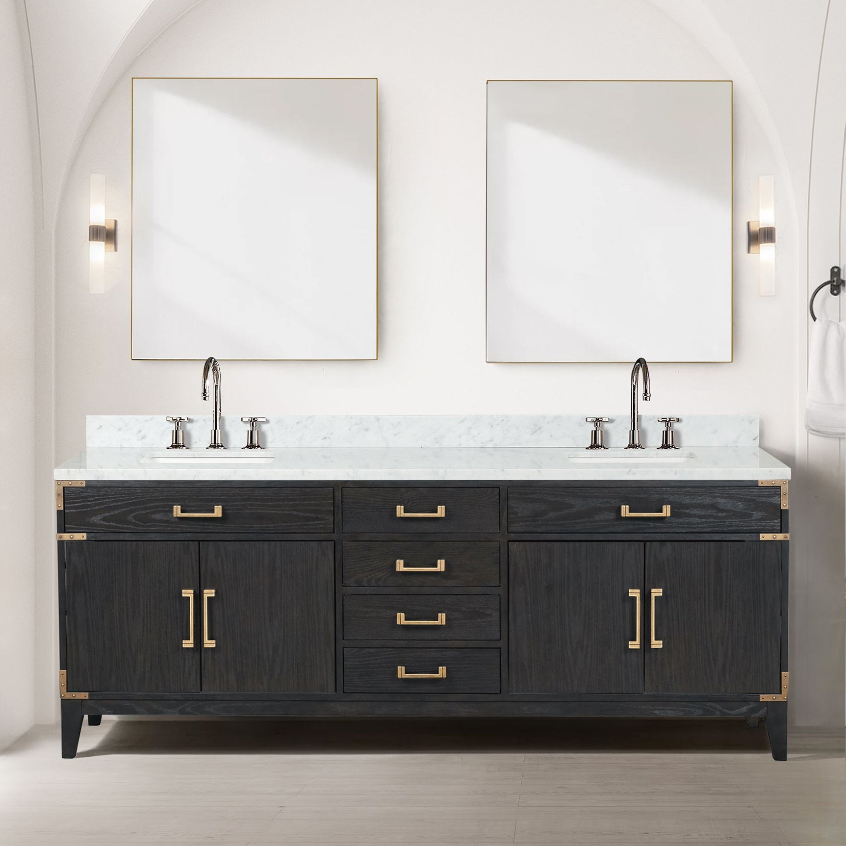 black oak vanity