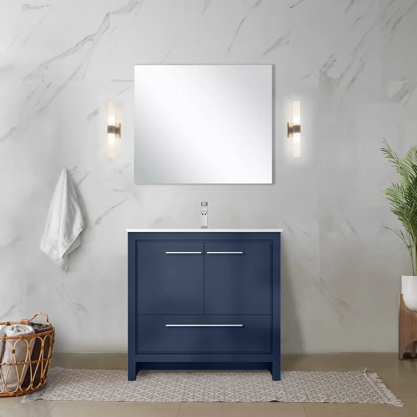 navy blue vanity