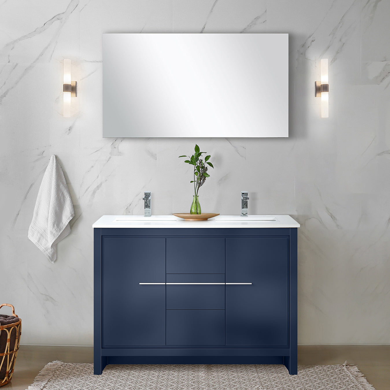 navy blue vanity