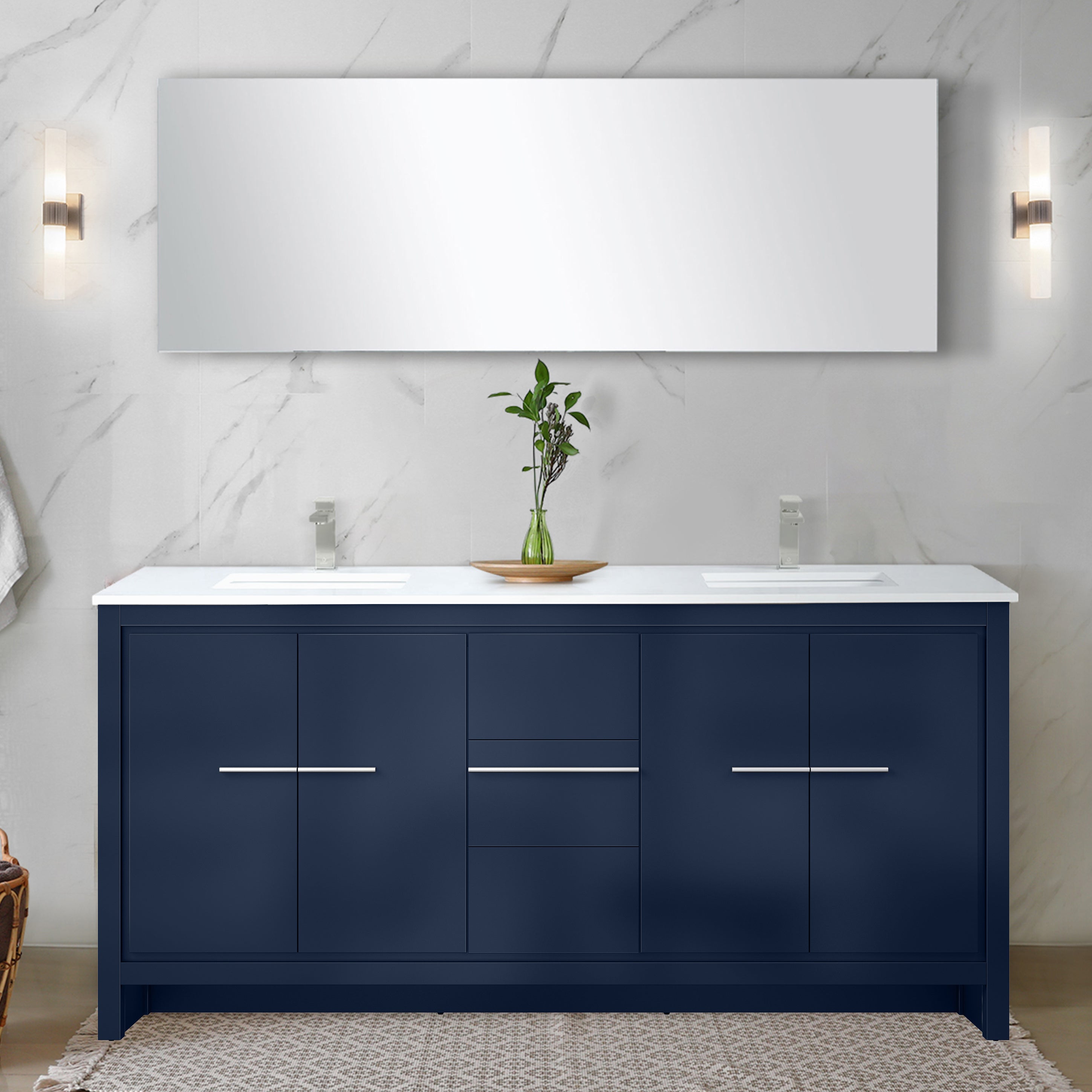 navy blue vanity