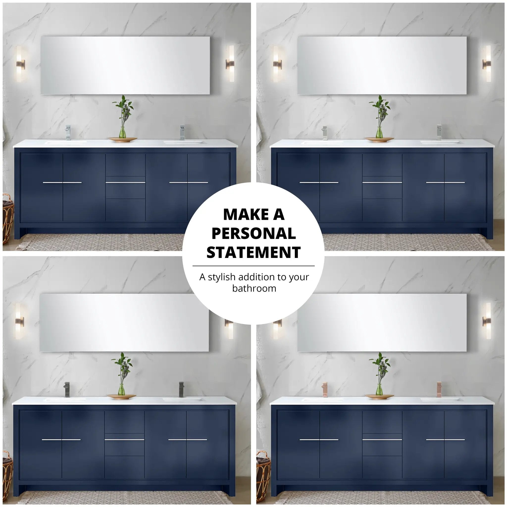 navy blue vanity