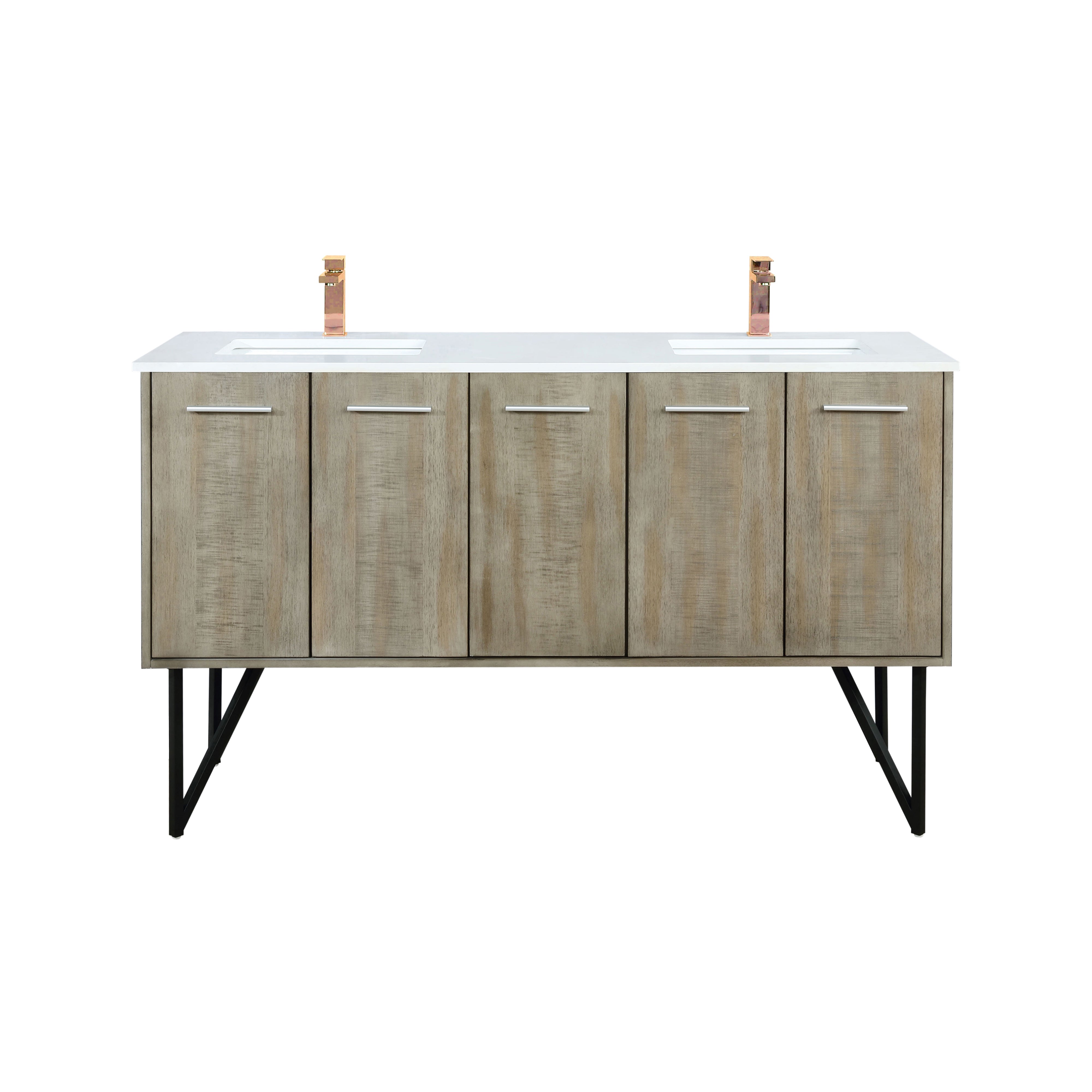 Lexora Lancy 60 in W x 20 in D Double Bath Vanity with Cultured Marble Top