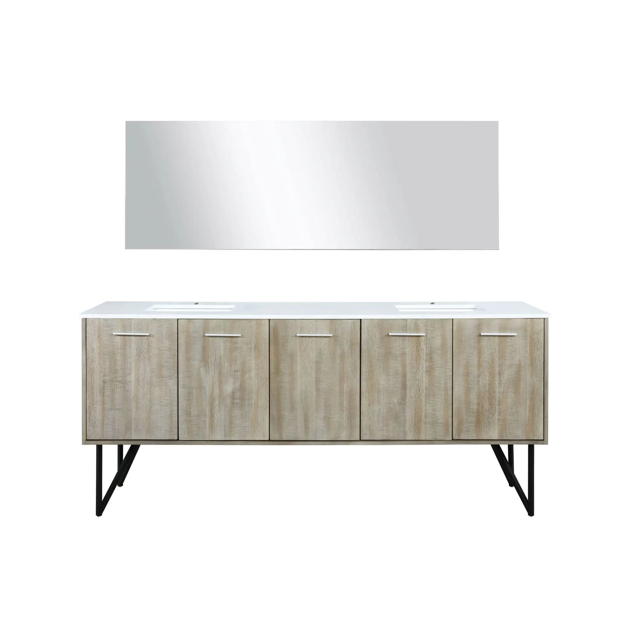 Lexora Lancy 80 in W x 20 in D Double Bath Vanity with Cultured Marble Top by Lexora