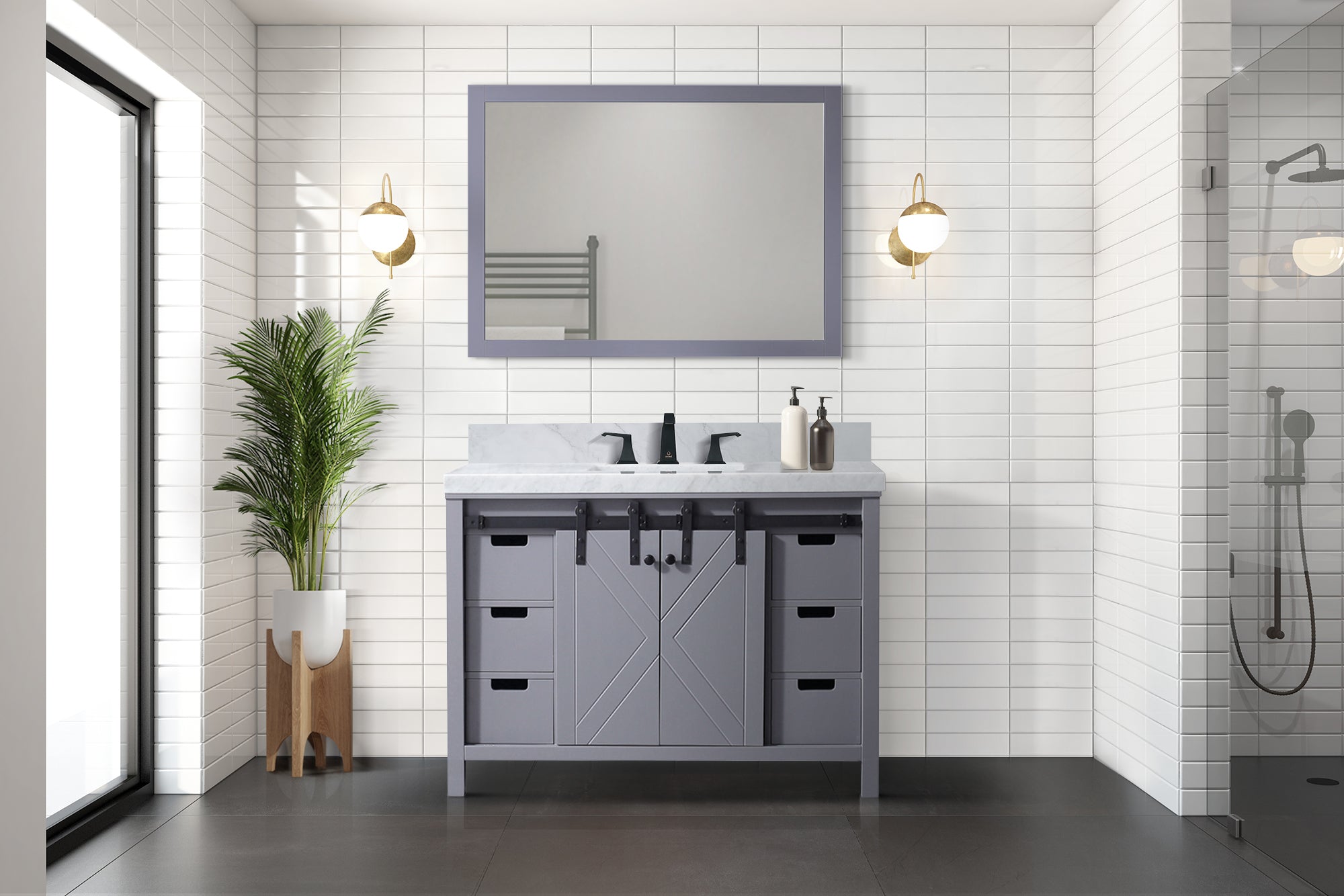 dark grey vanity