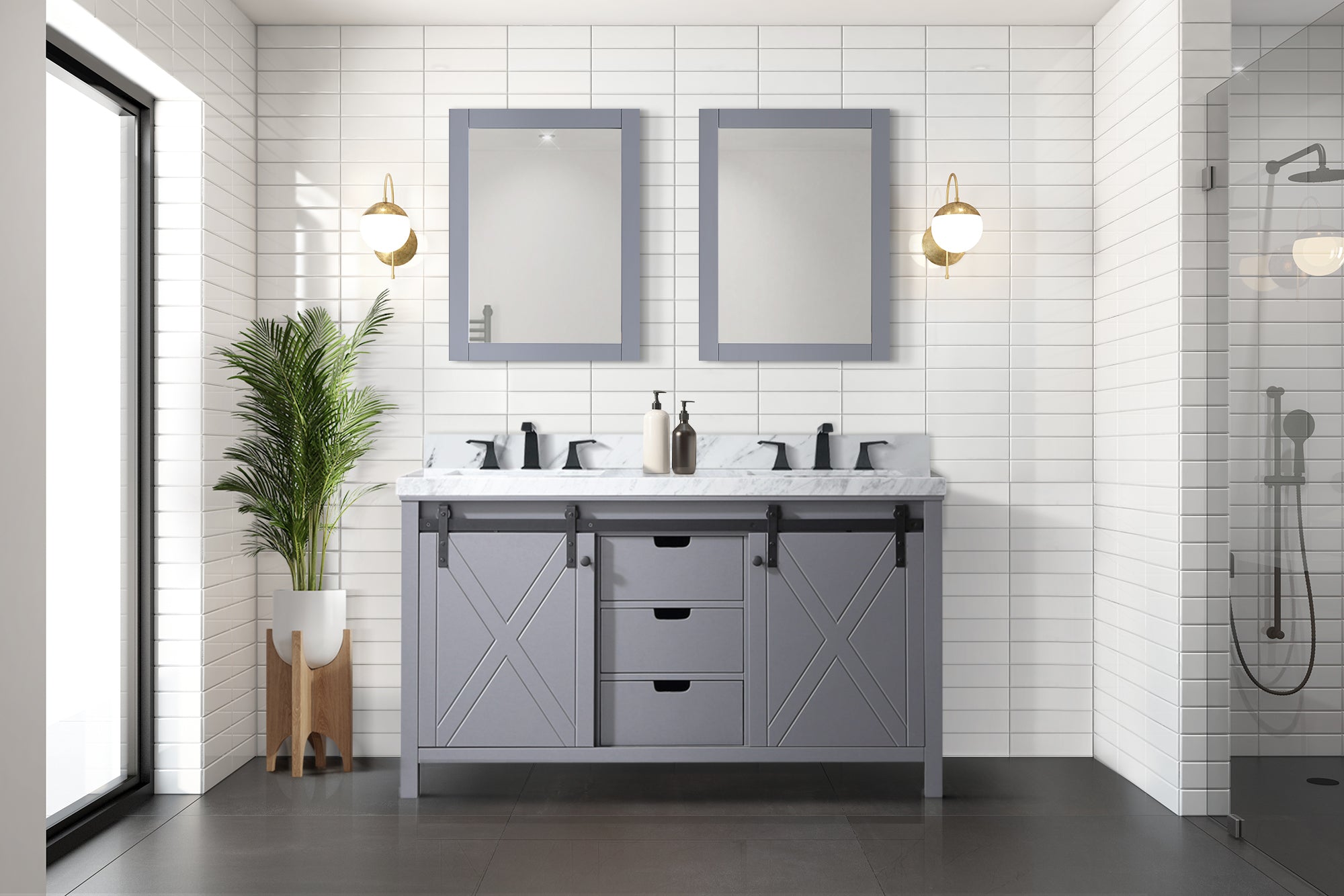 dark grey vanity