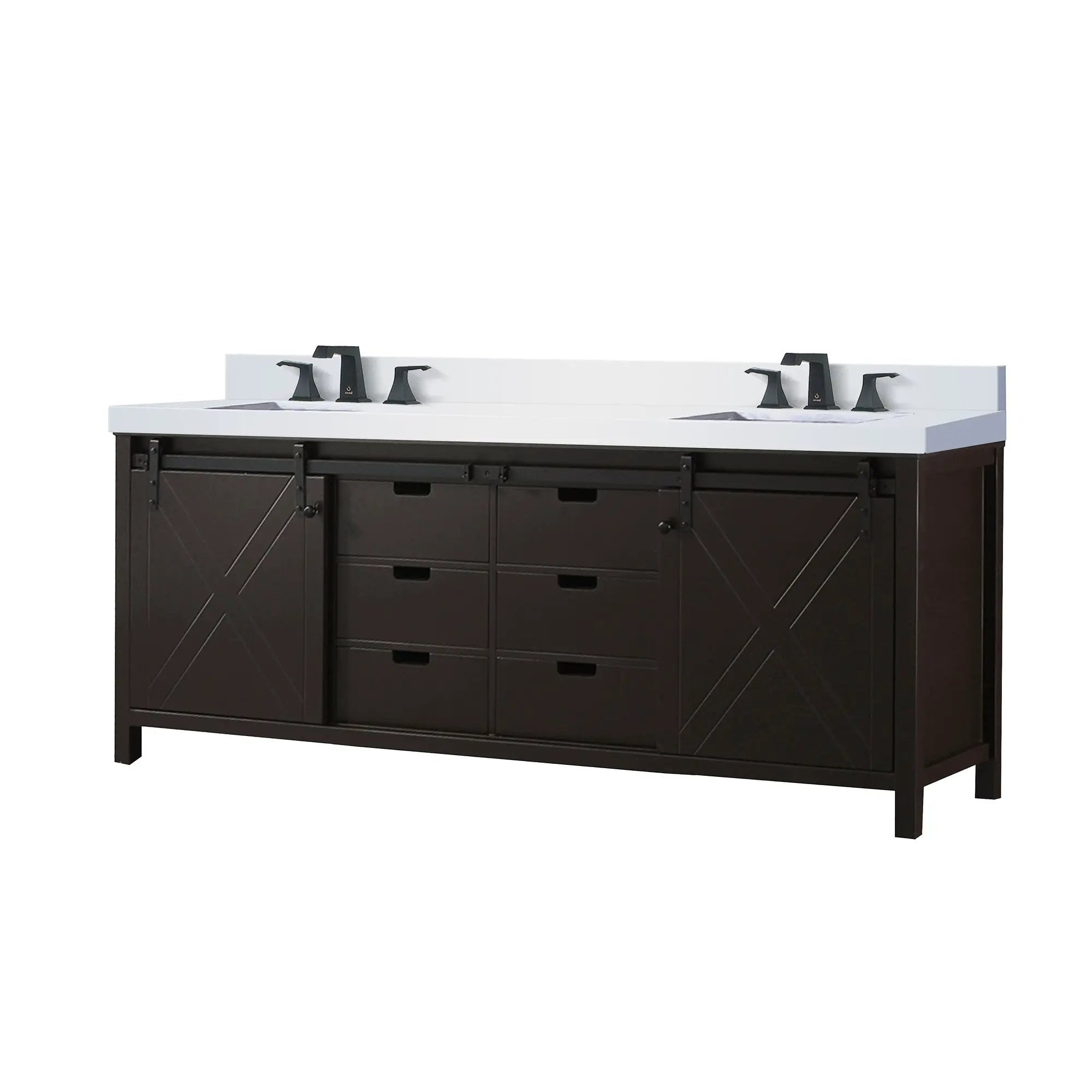 Lexora Marsyas 84 in W x 22 in D Double Bath Vanity by Lexora