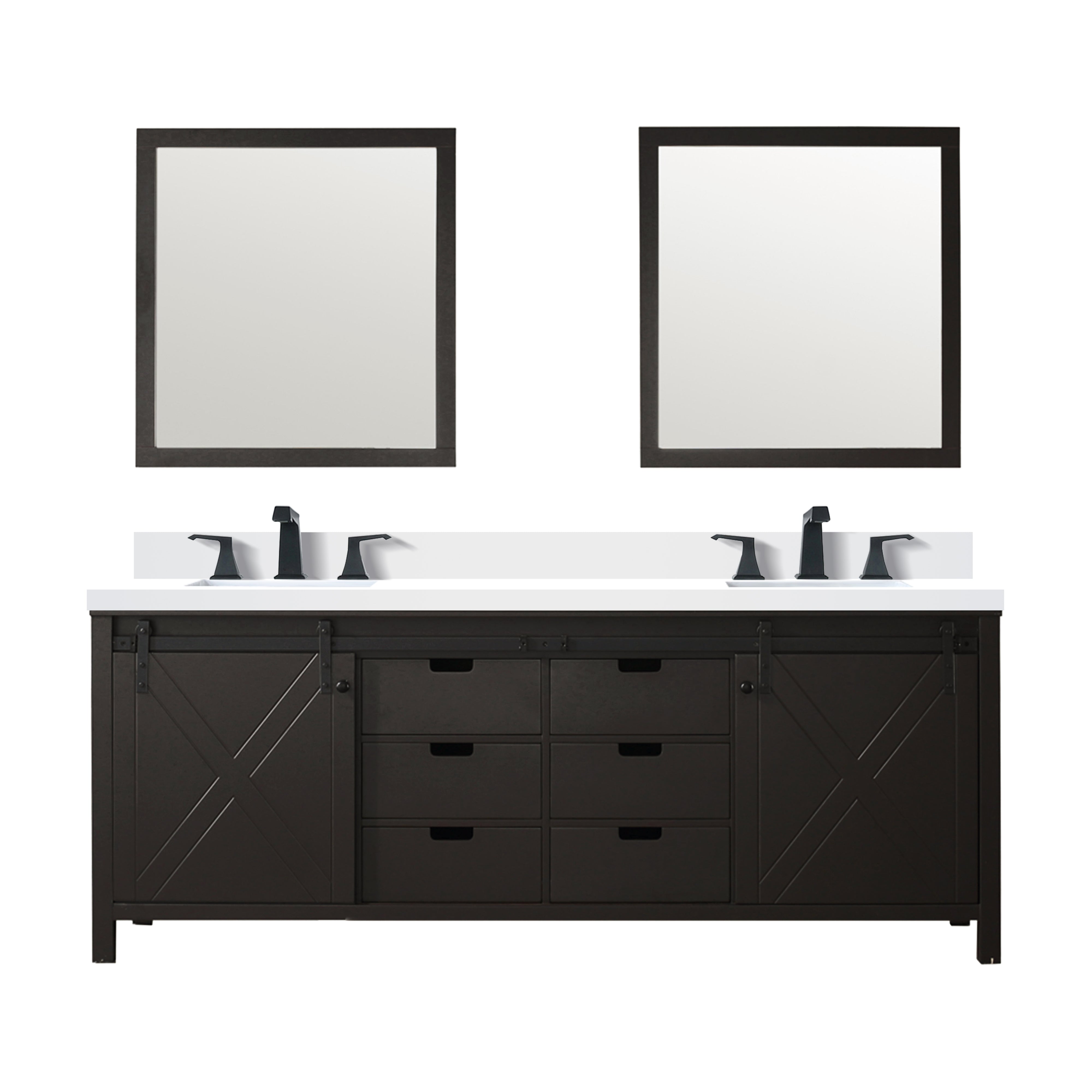Lexora Marsyas 84 in W x 22 in D Double Bath Vanity