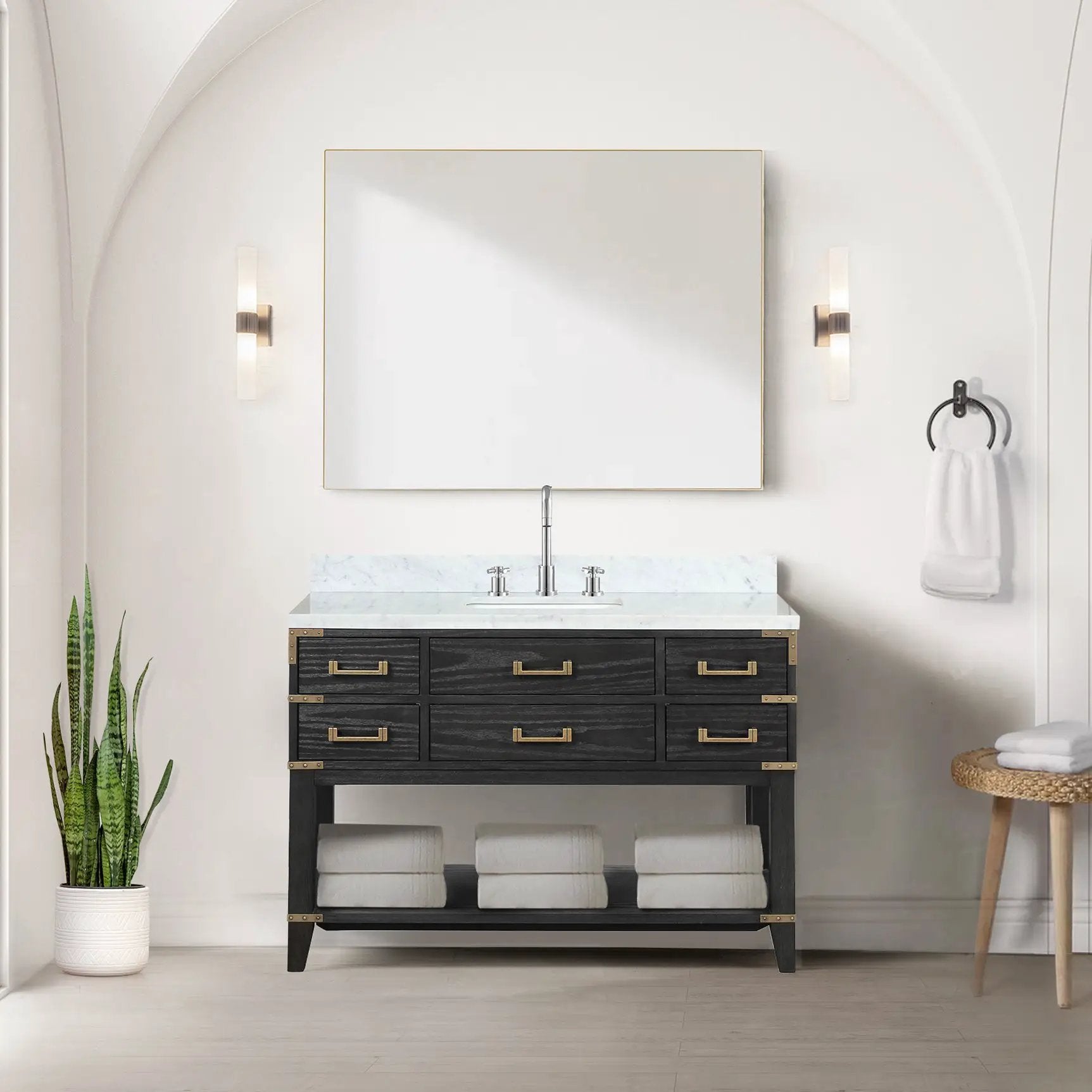 black oak vanity