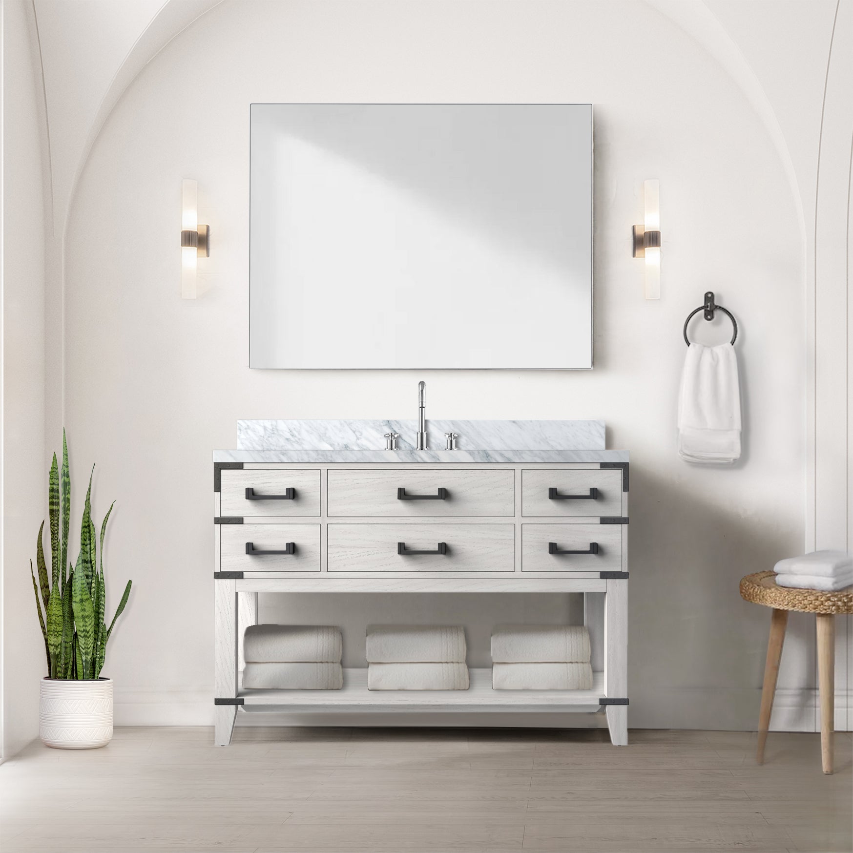 white oak vanity