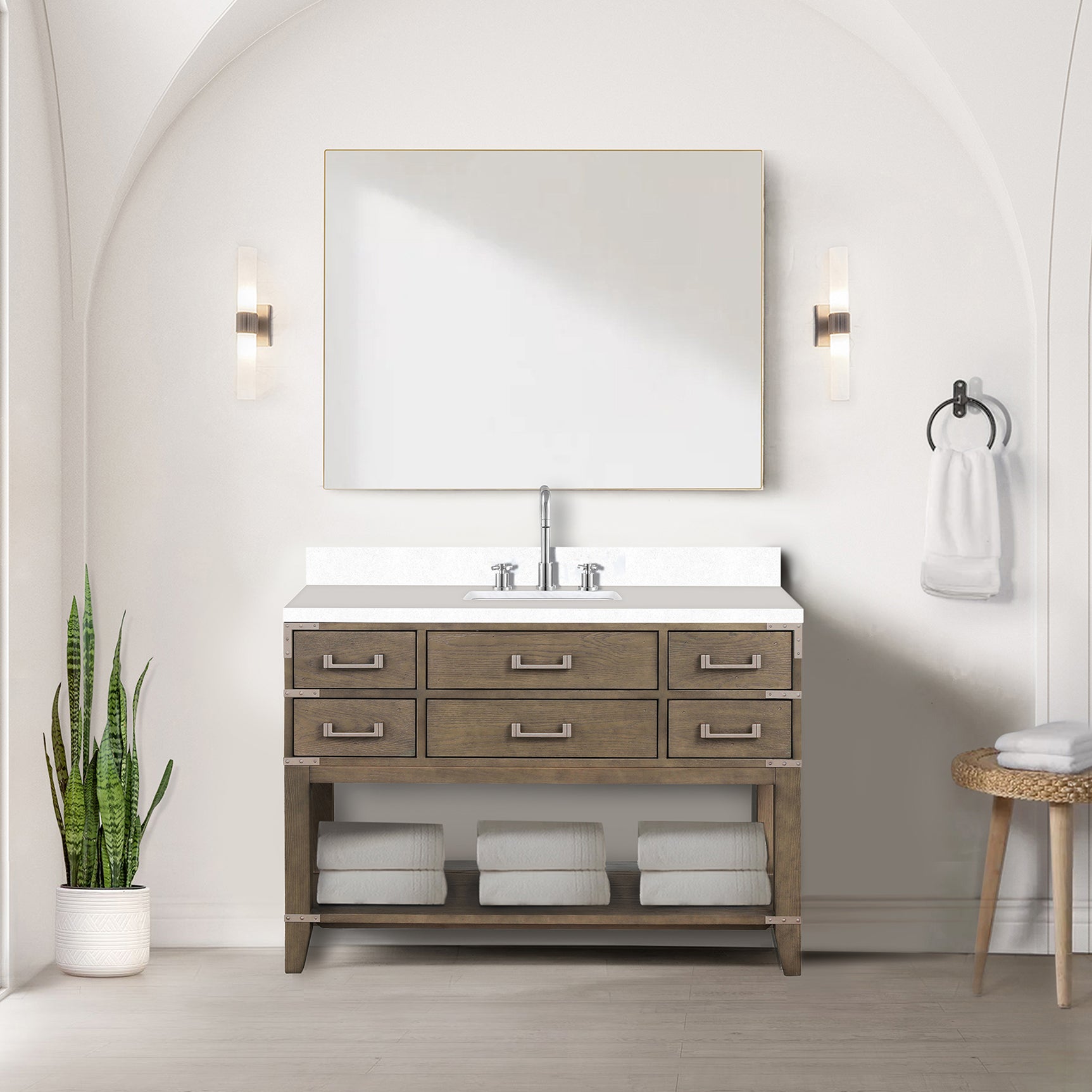 grey oak vanity