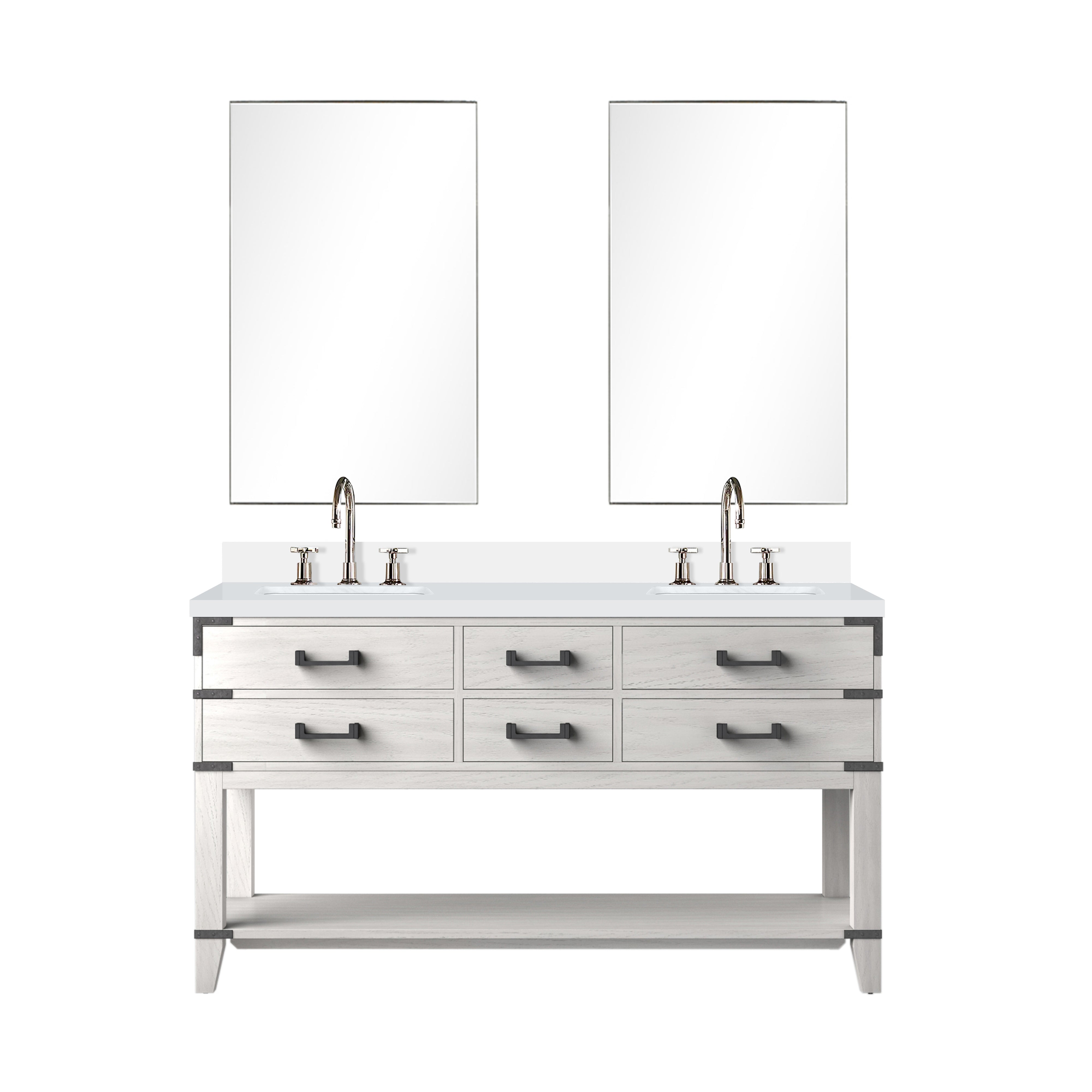 Lexora Norwalk 60 in W x 22 in D Double Bath Vanity