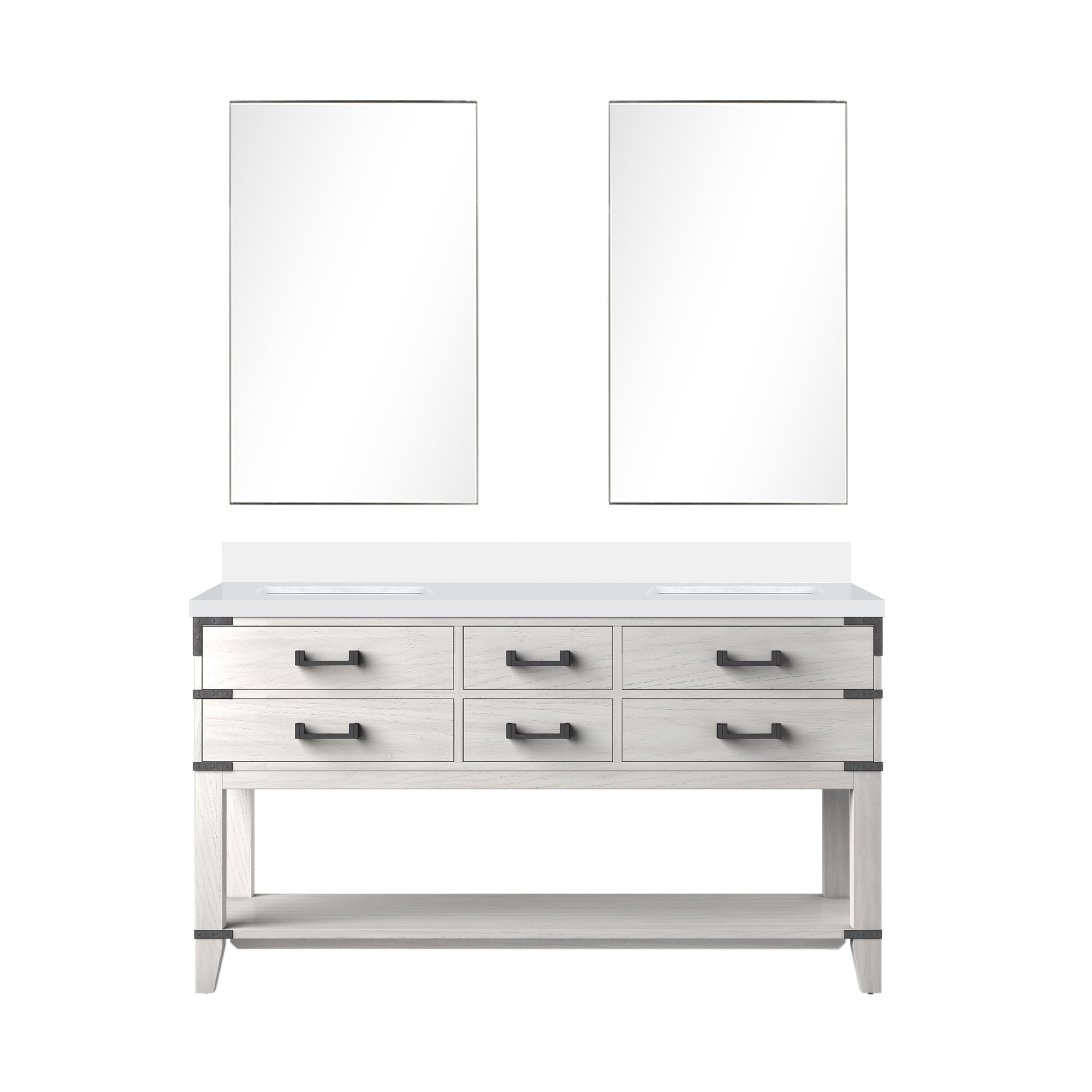 Lexora Norwalk 60 in W x 22 in D Double Bath Vanity