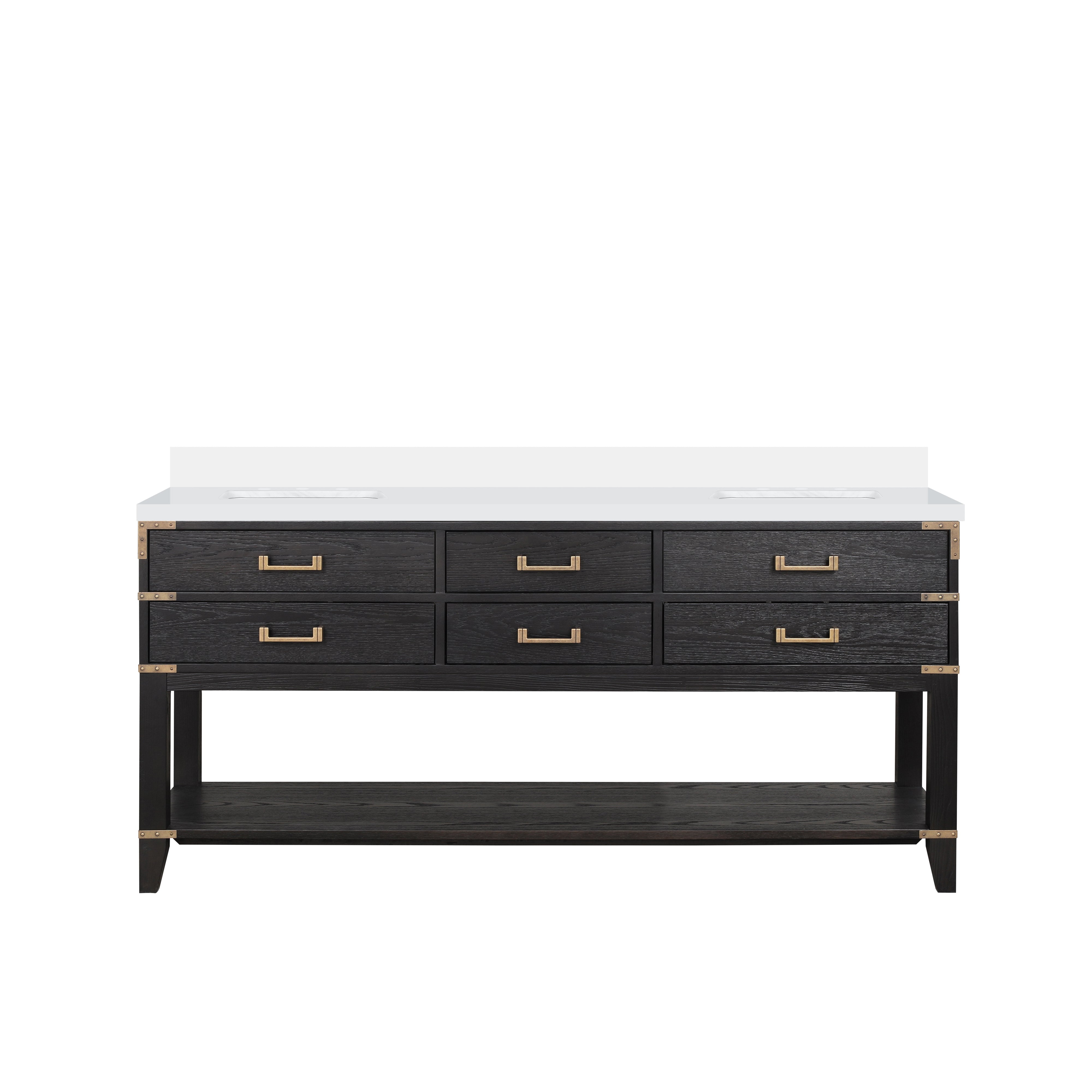 Lexora Norwalk 72 in W x 22 in D Double Bath Vanity