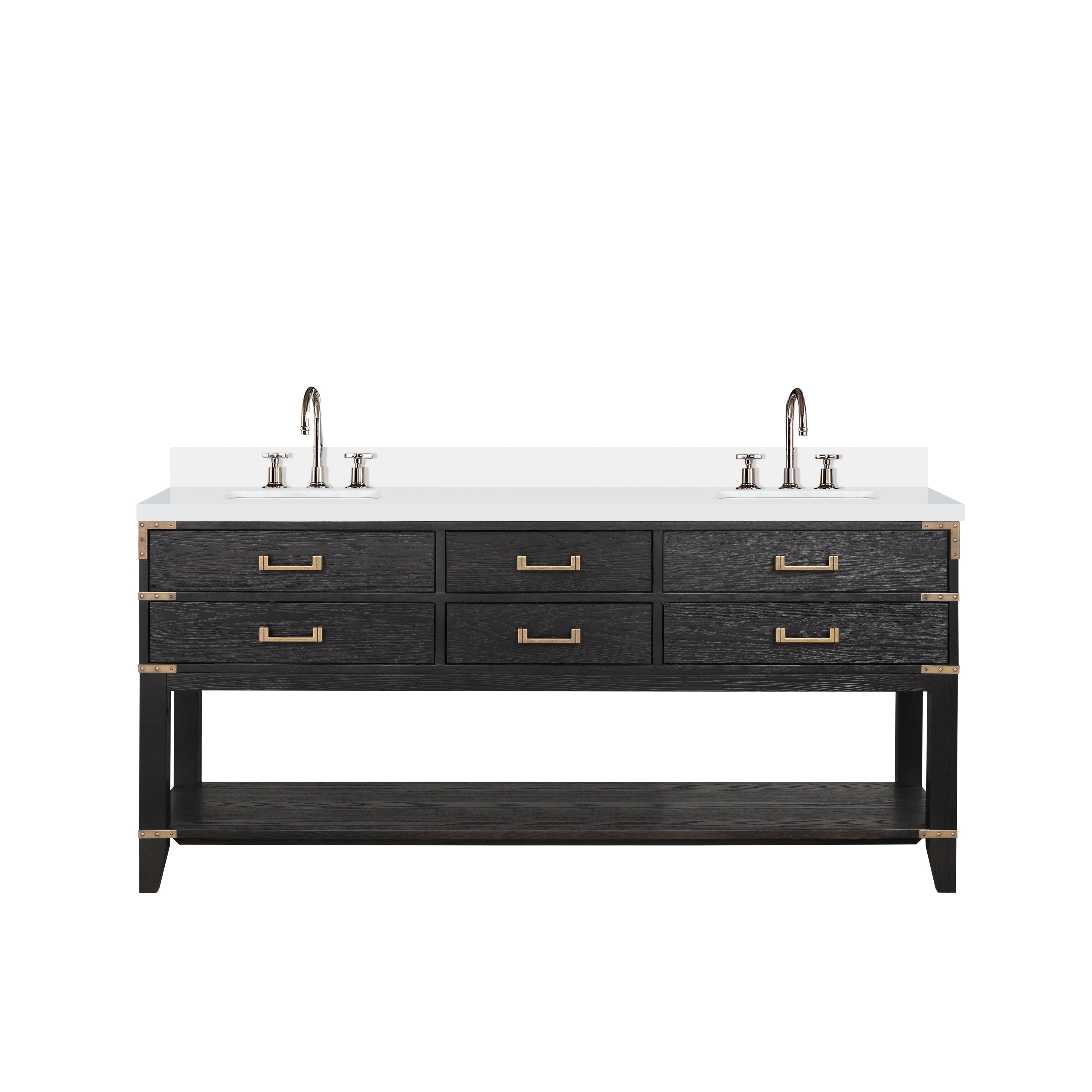 Lexora Norwalk 72 in W x 22 in D Double Bath Vanity