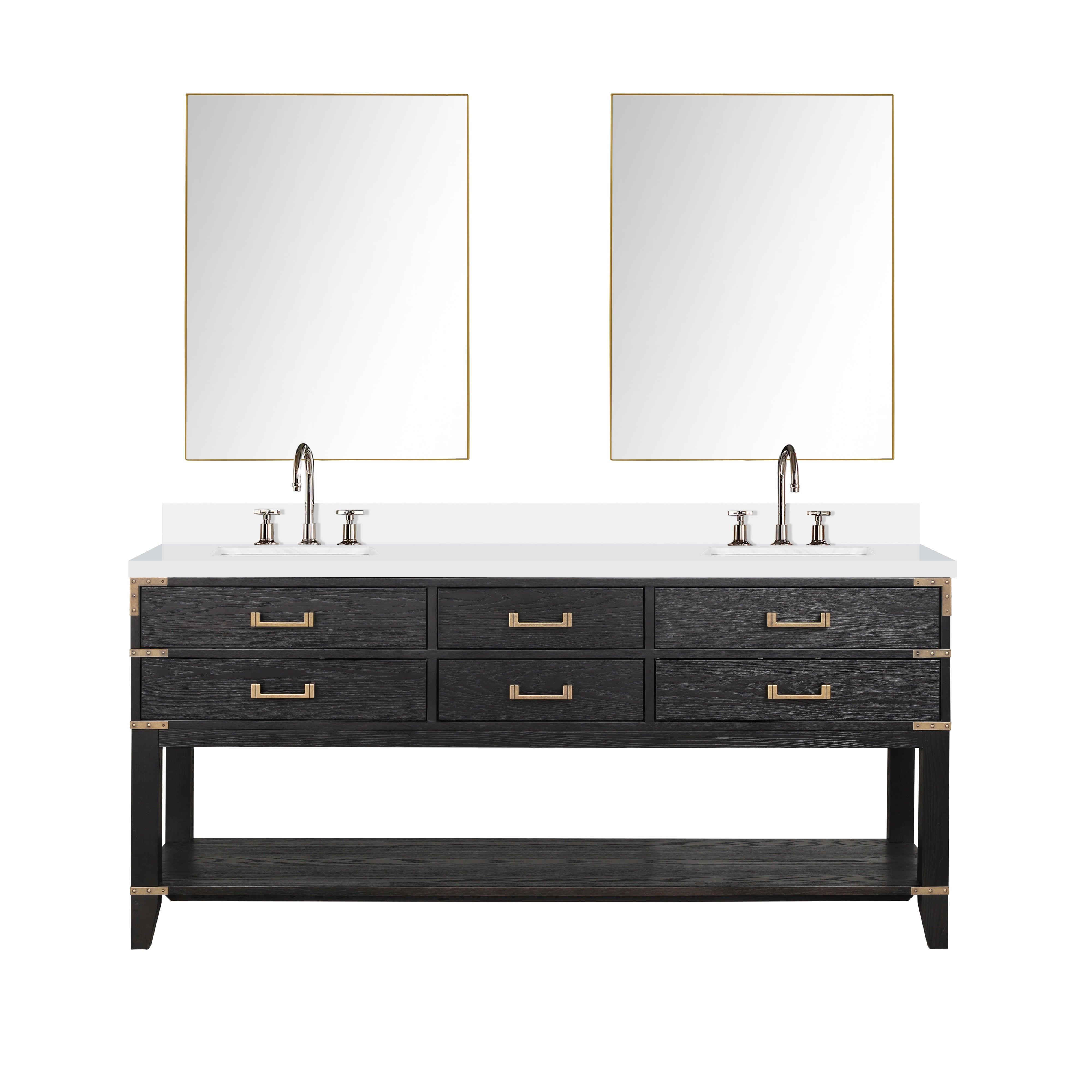 Lexora Norwalk 72 in W x 22 in D Double Bath Vanity