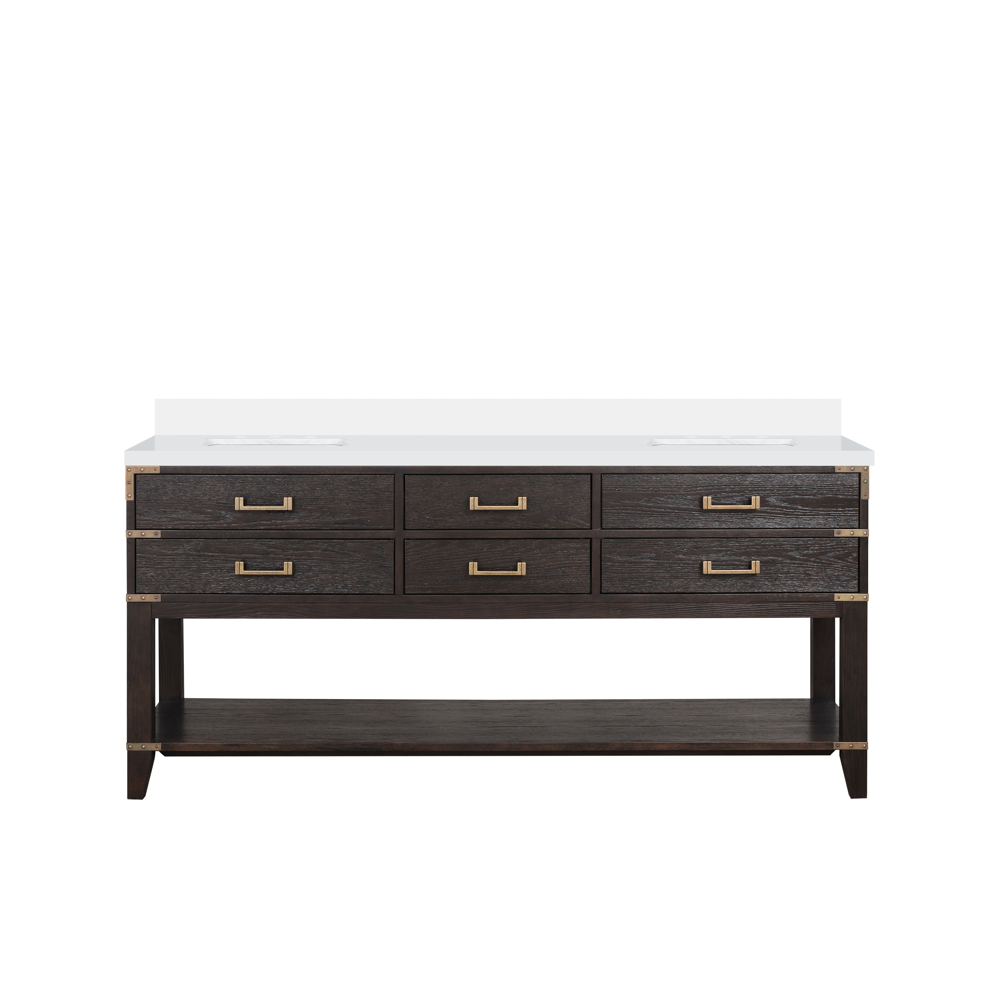 Lexora Norwalk 72 in W x 22 in D Double Bath Vanity