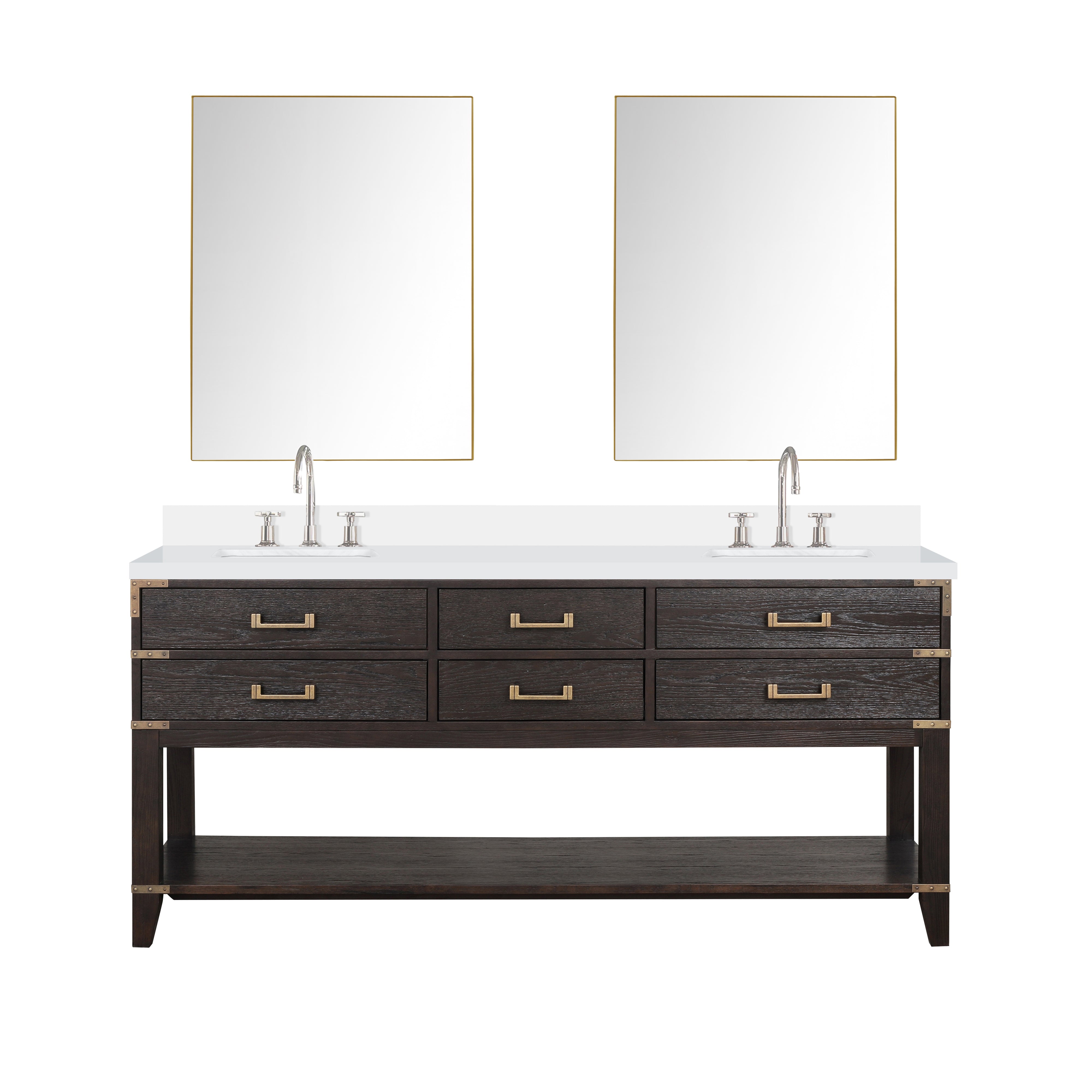 Lexora Norwalk 72 in W x 22 in D Double Bath Vanity