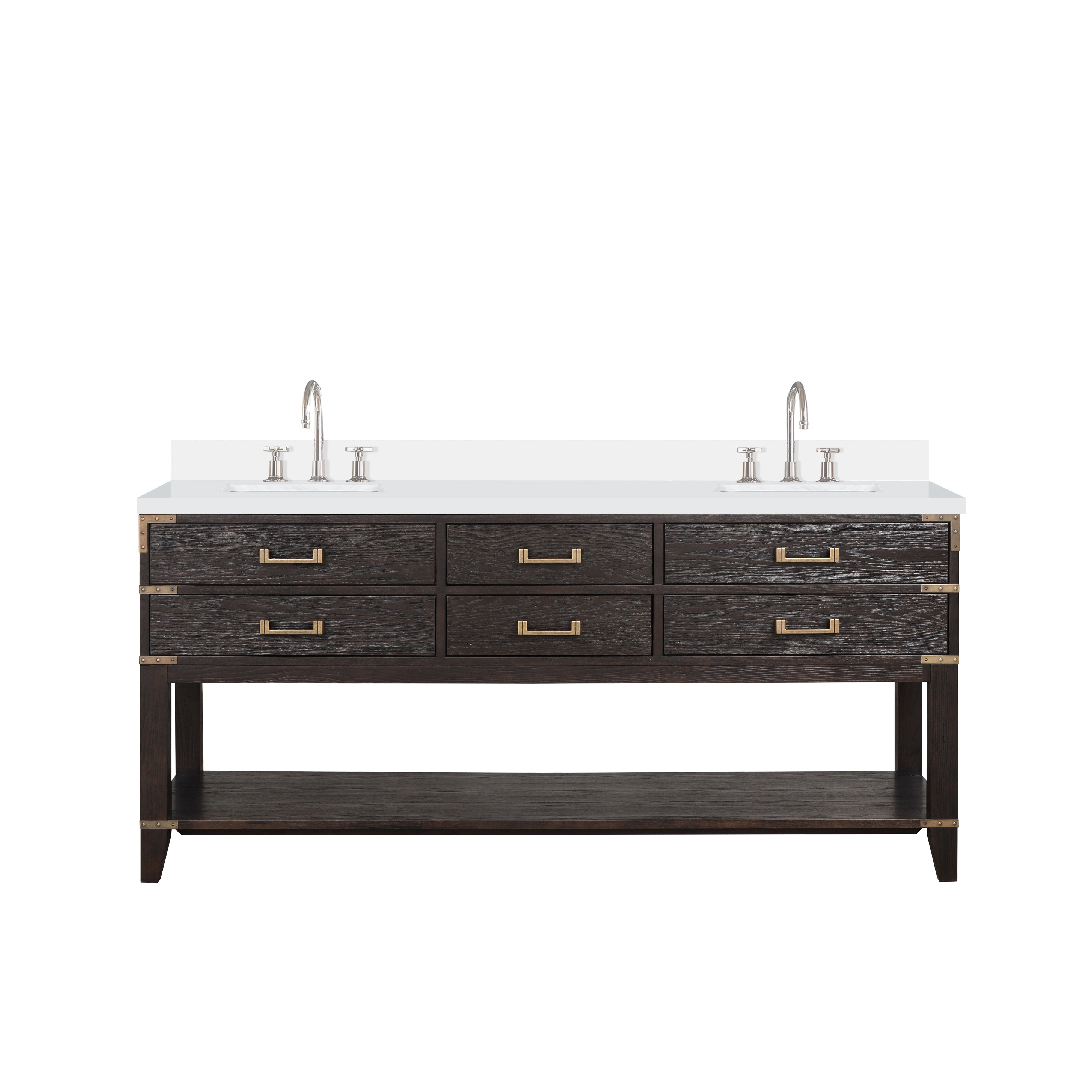 Lexora Norwalk 72 in W x 22 in D Double Bath Vanity