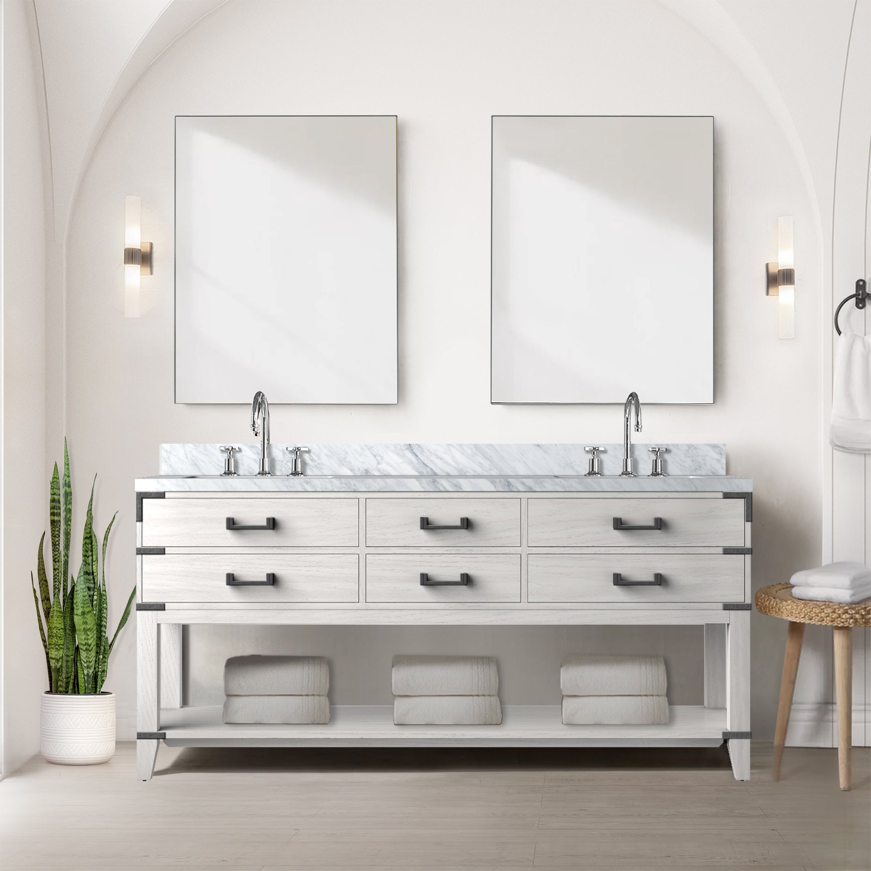 white oak vanity