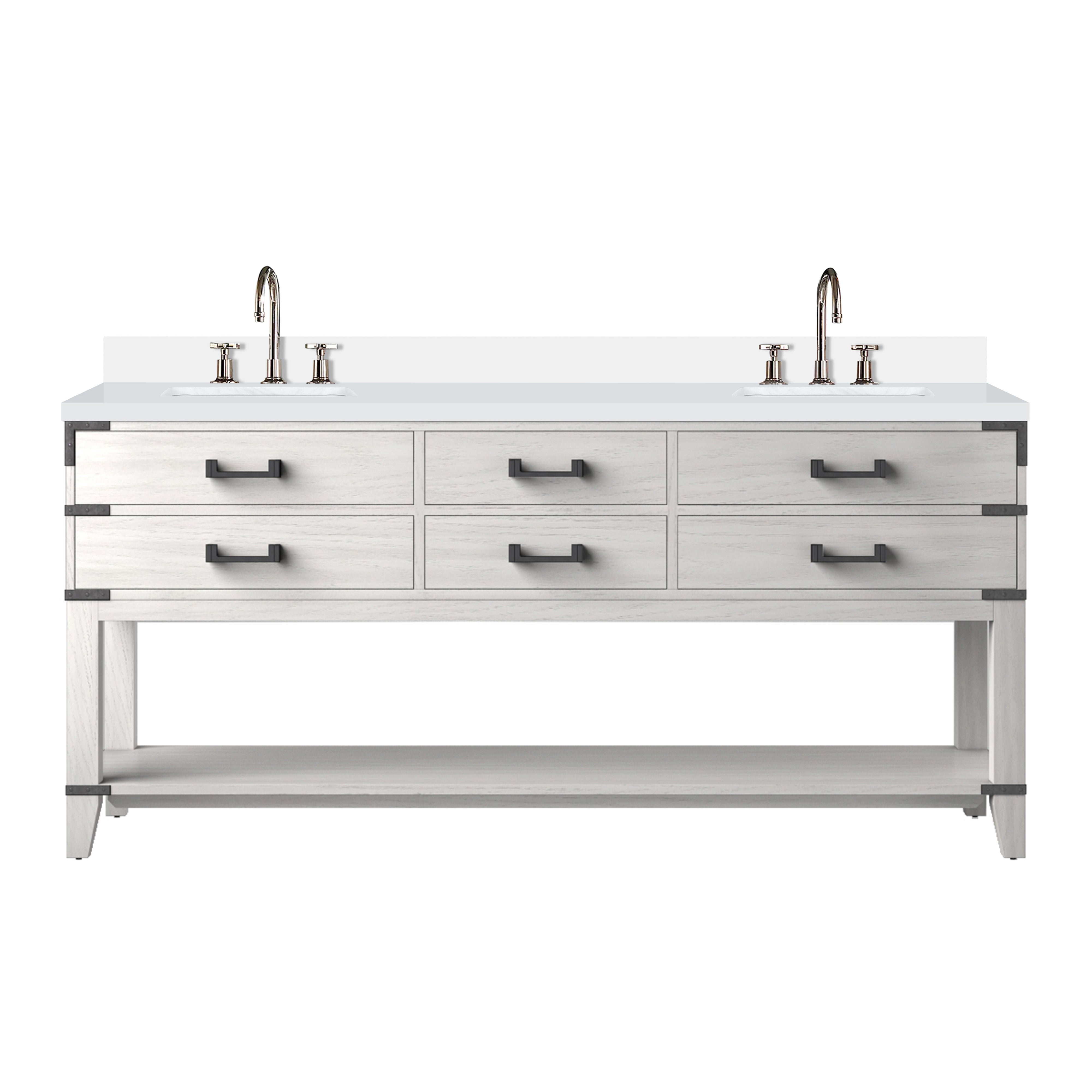 Lexora Norwalk 72 in W x 22 in D Double Bath Vanity