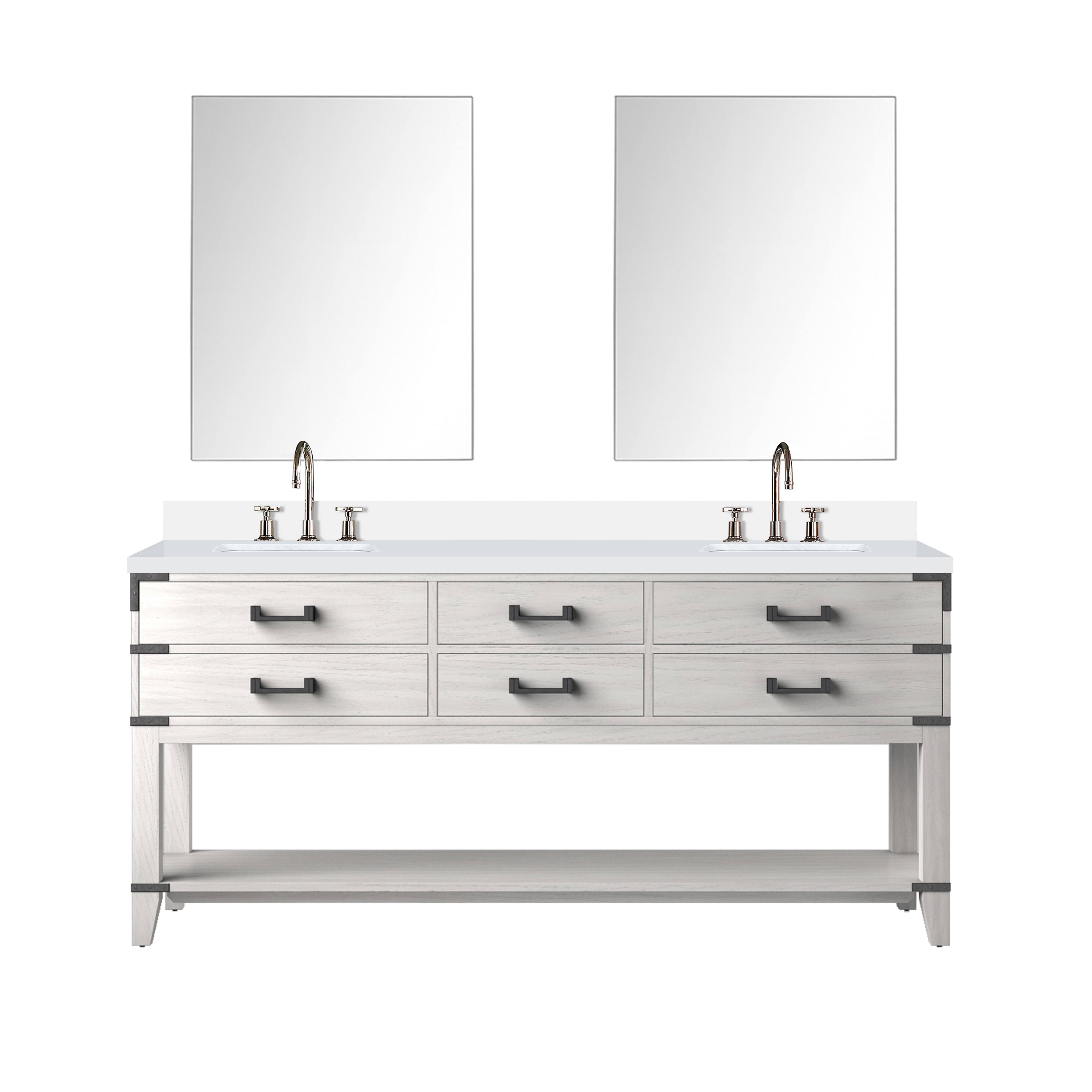 Lexora Norwalk 72 in W x 22 in D Double Bath Vanity