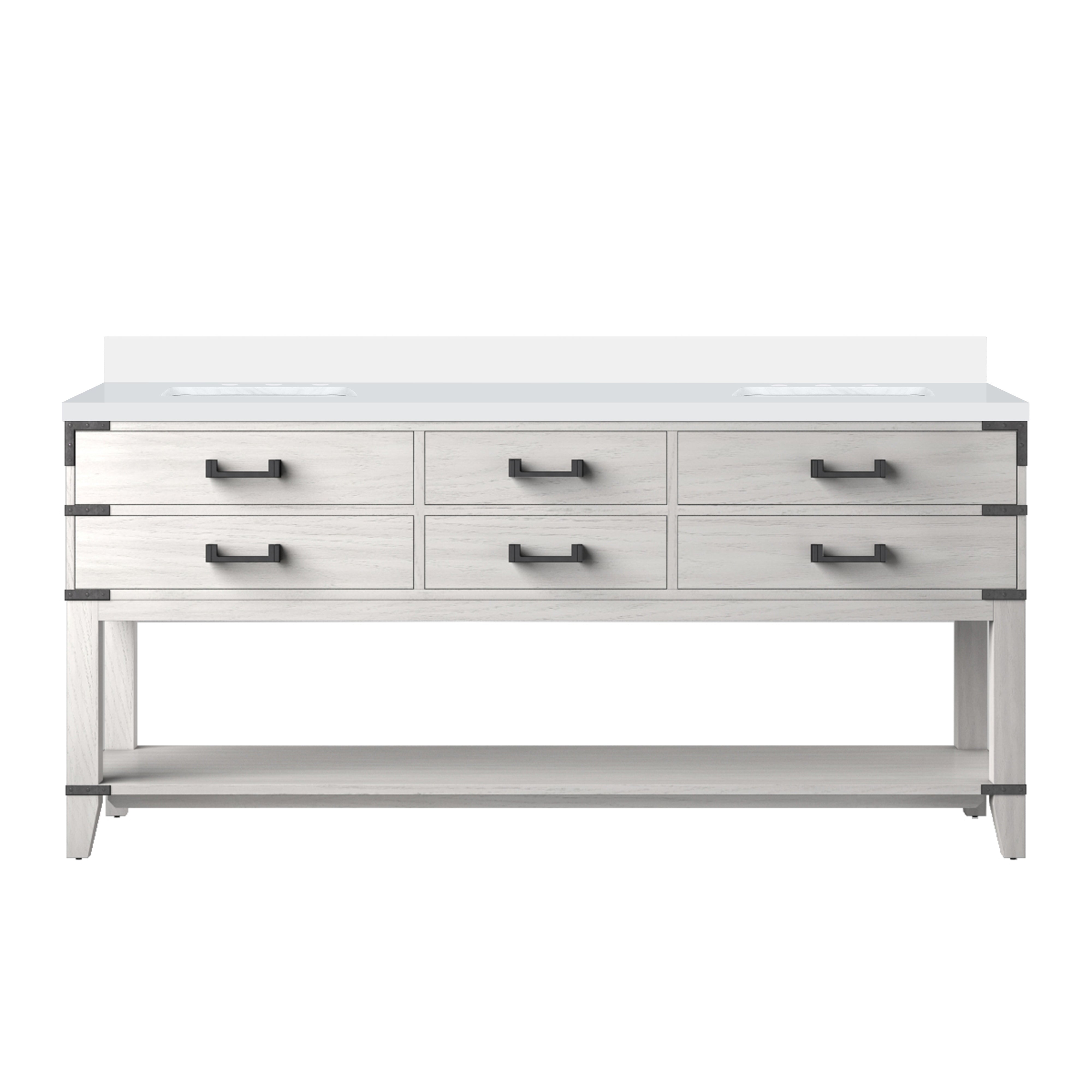 Lexora Norwalk 72 in W x 22 in D Double Bath Vanity