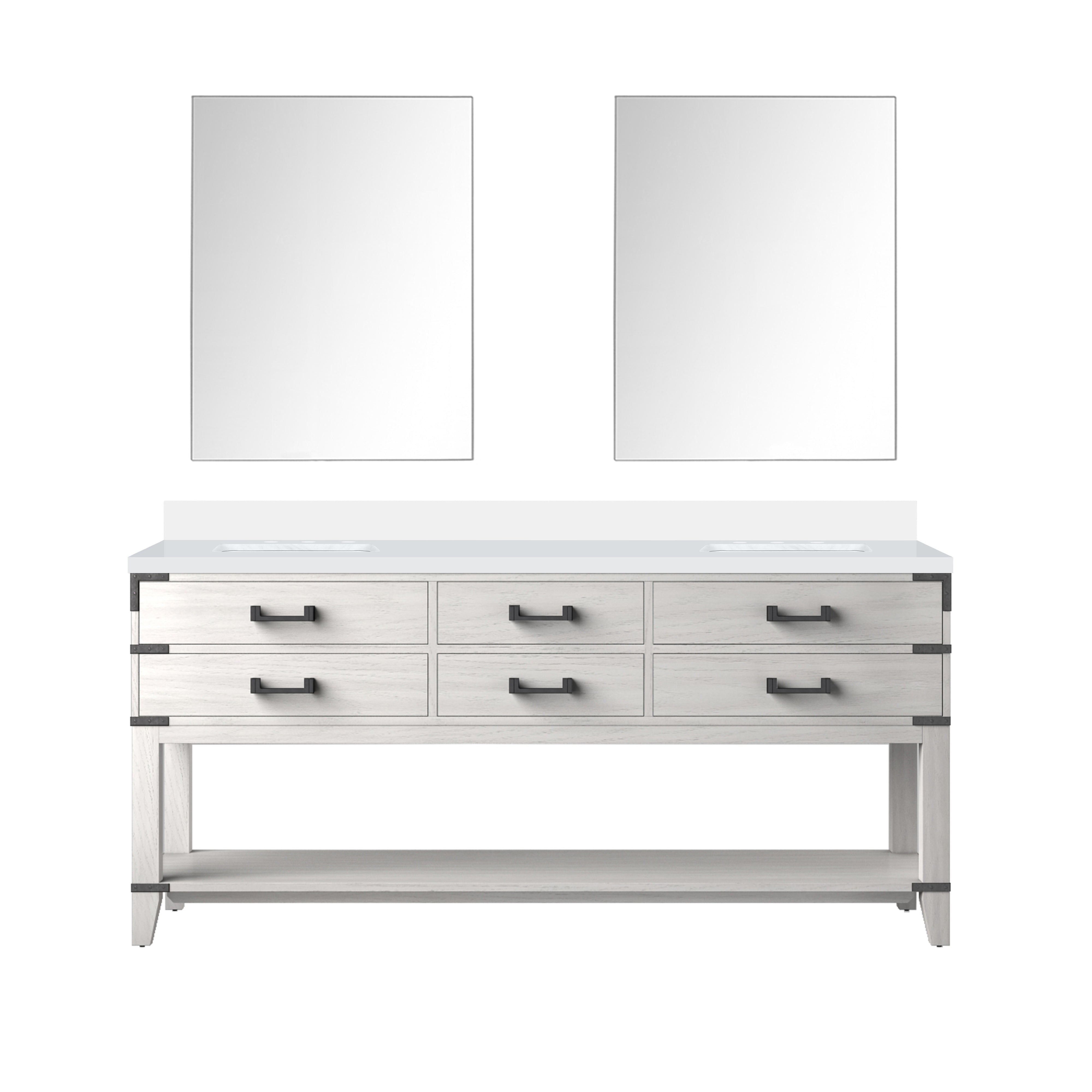 Lexora Norwalk 72 in W x 22 in D Double Bath Vanity