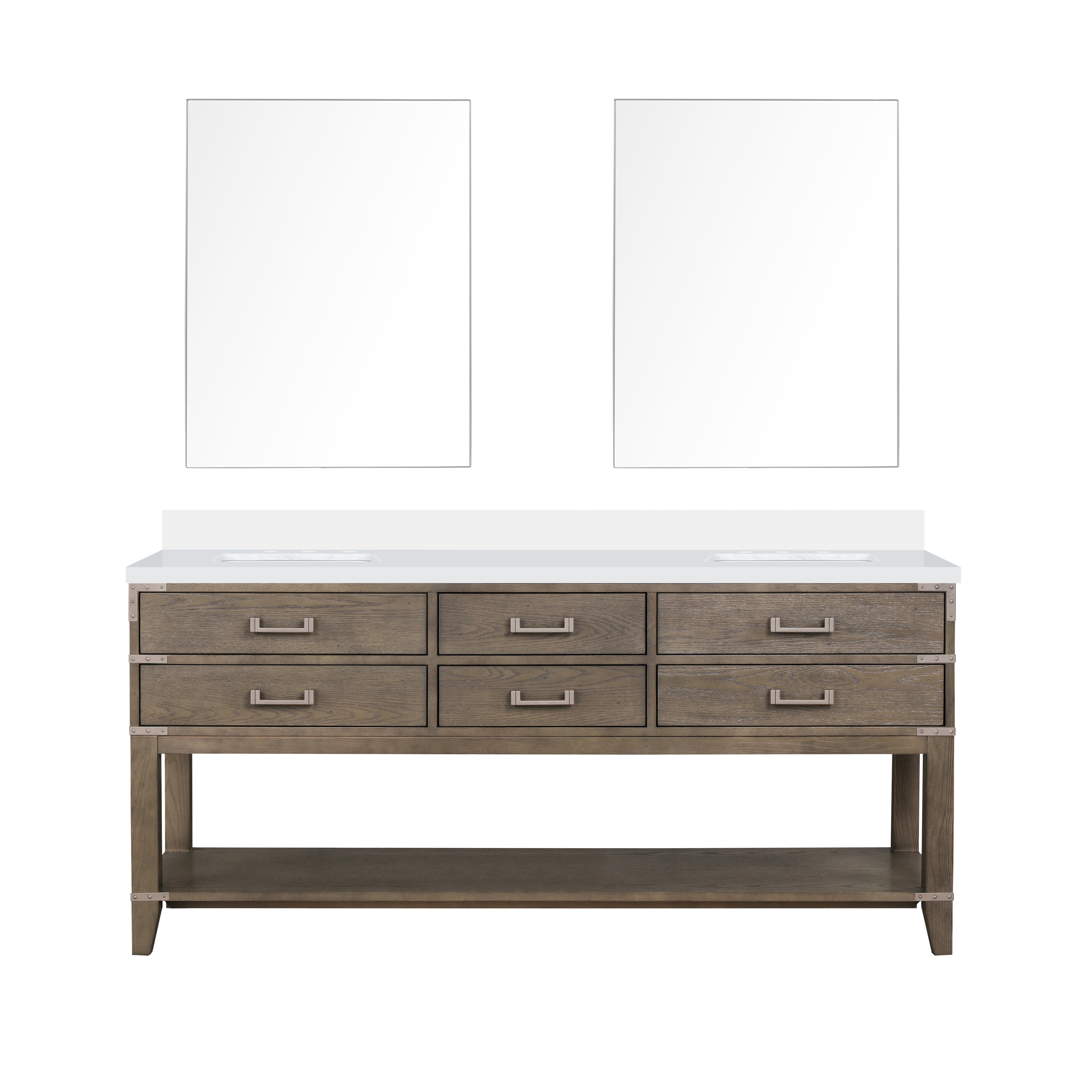Lexora Norwalk 72 in W x 22 in D Double Bath Vanity