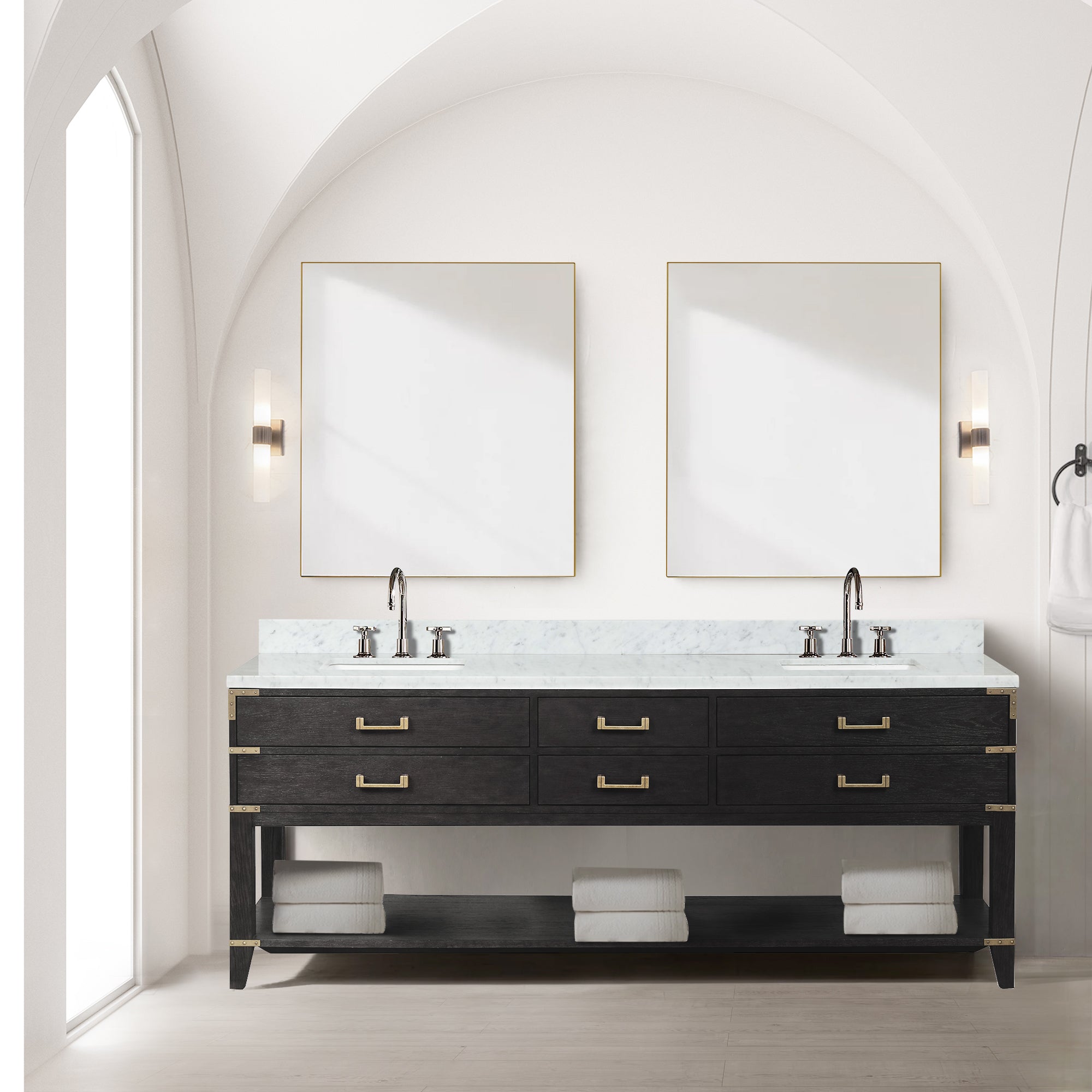 black oak vanity