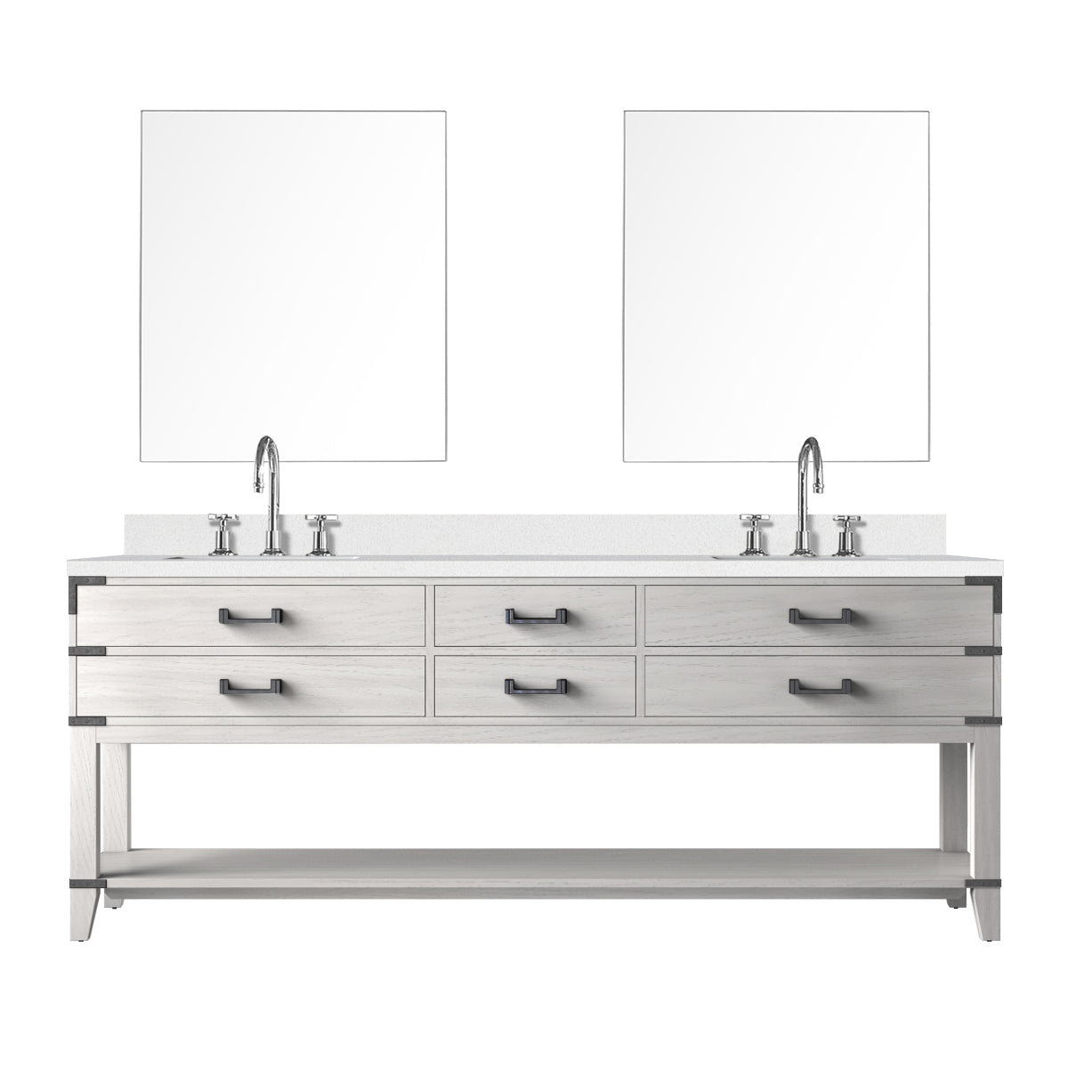 Lexora Norwalk 84 in W x 22 in D Double Bath Vanity