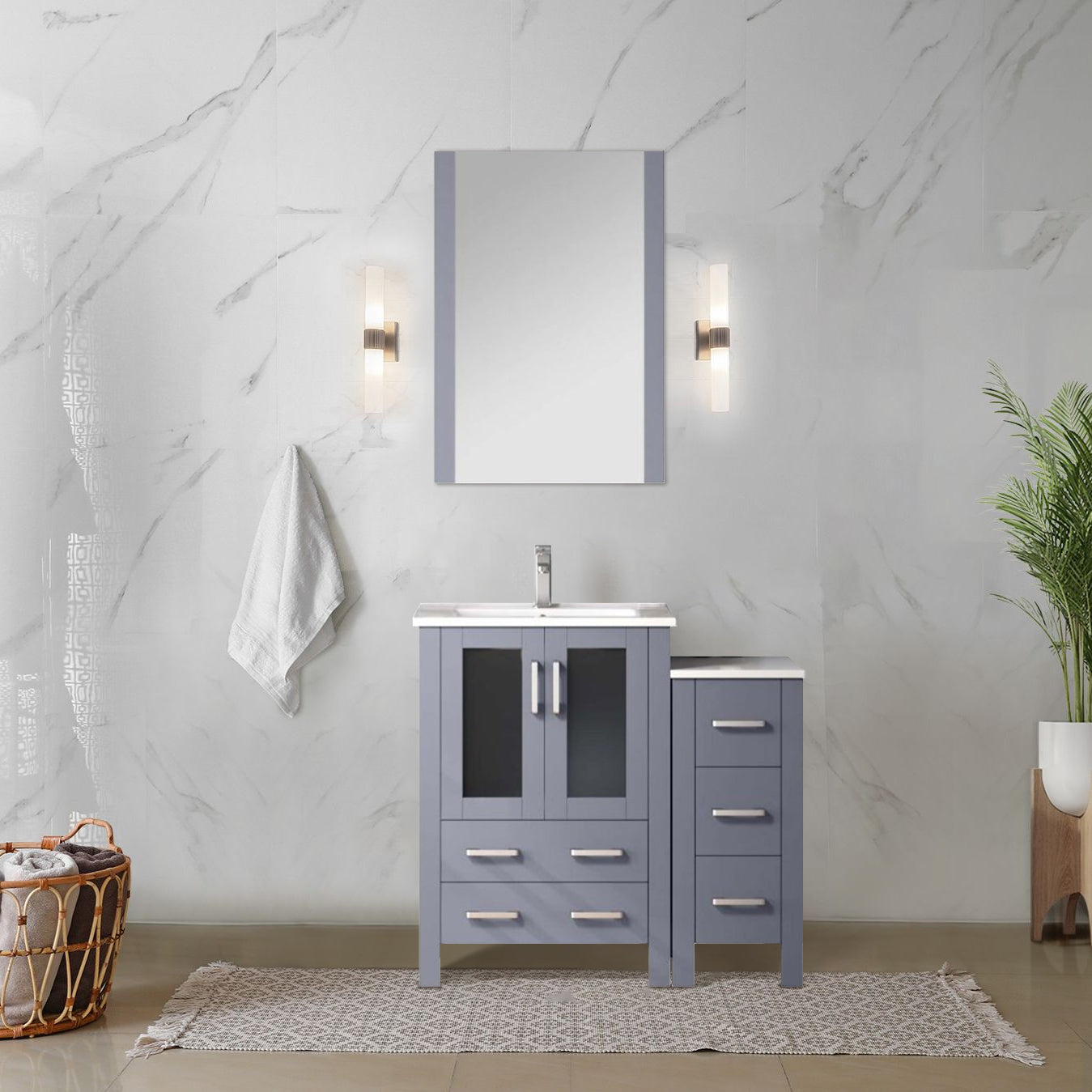 dark grey vanity