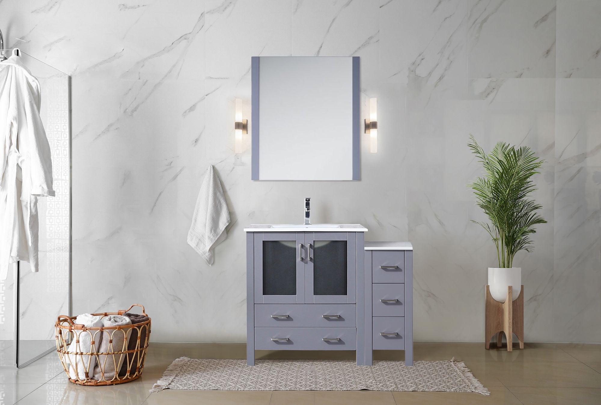 dark grey vanity