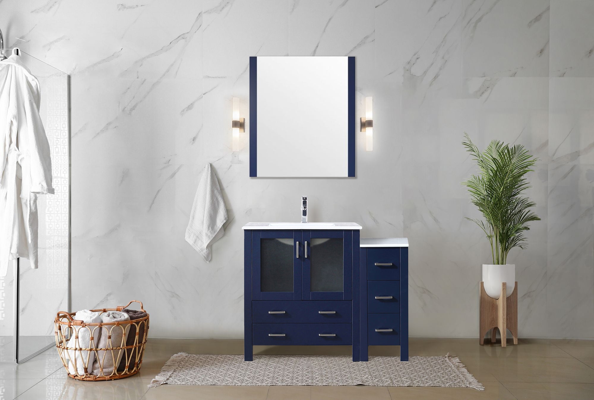navy blue vanity