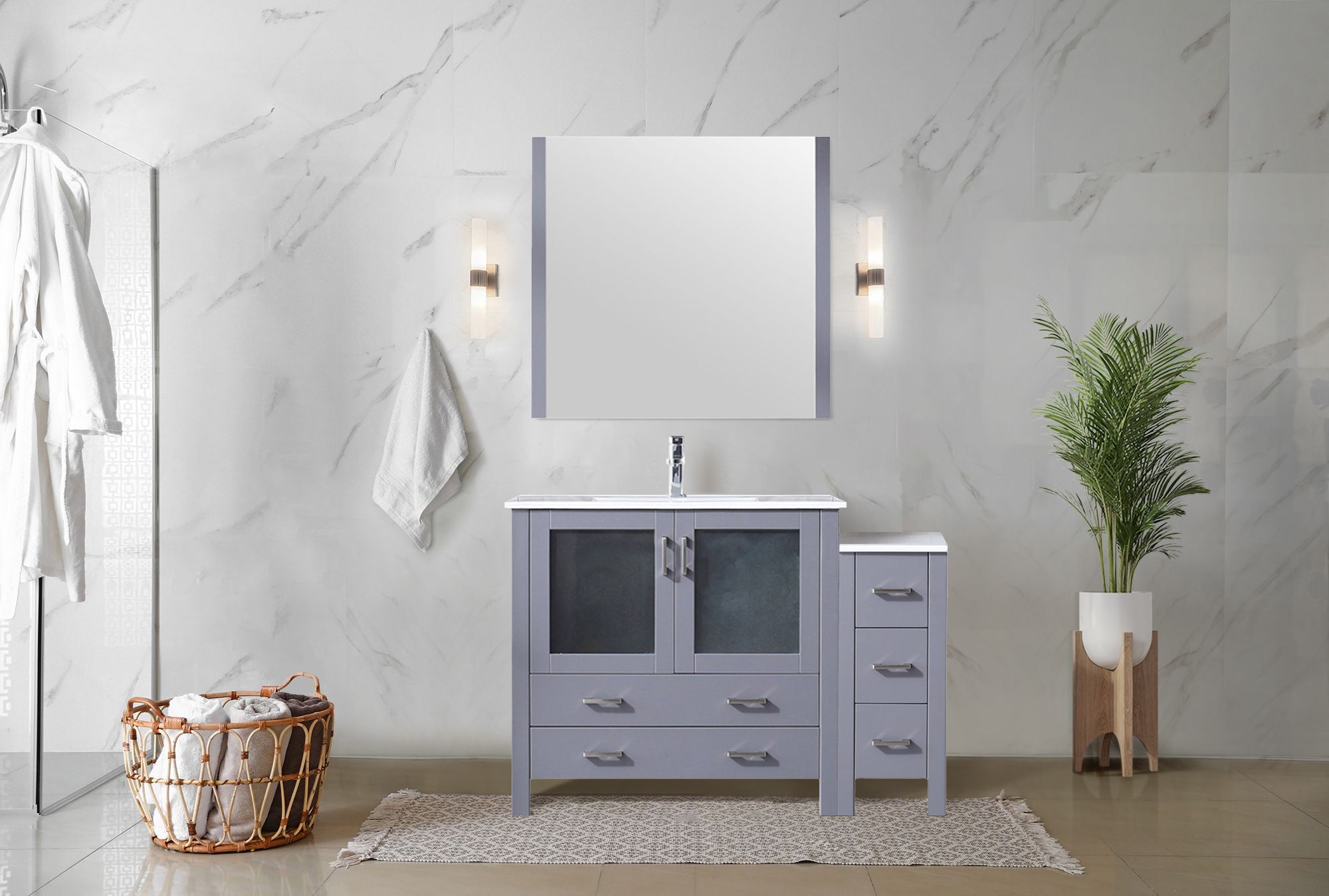 dark grey vanity
