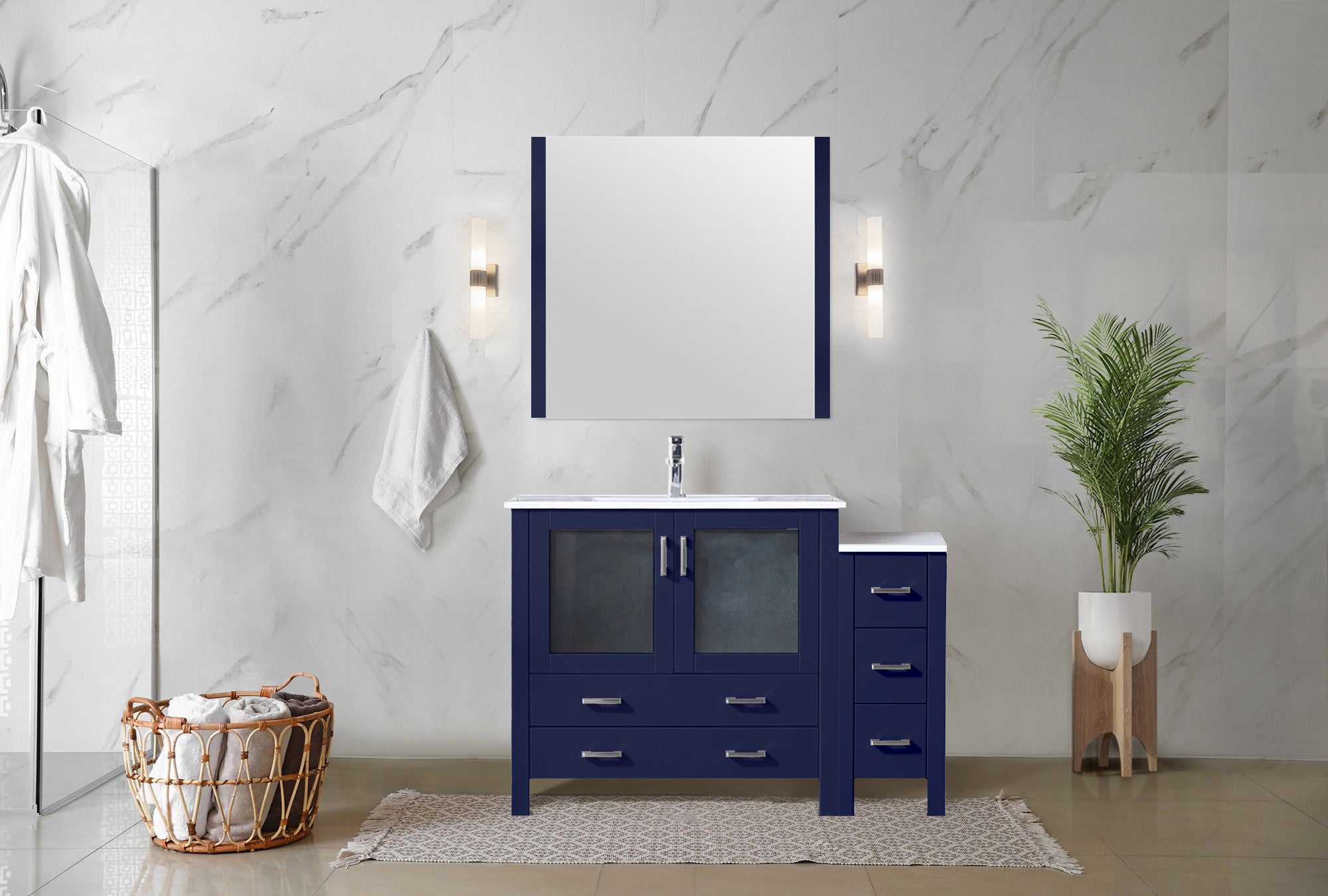 navy blue vanity