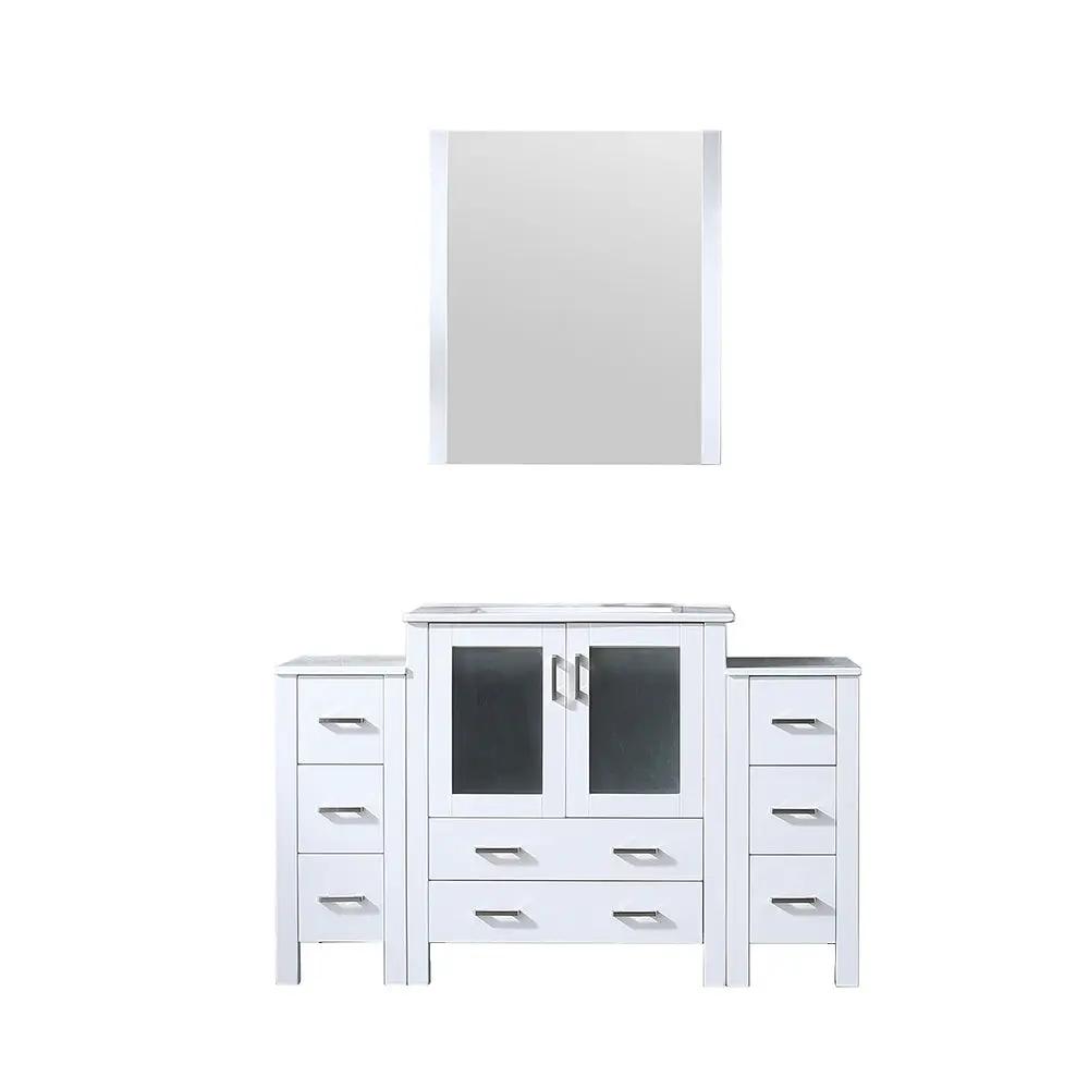 Lexora Volez 54 in W x 18.25 in D Single Bath Vanity with Side Cabinets and White Ceramic Top by Lexora