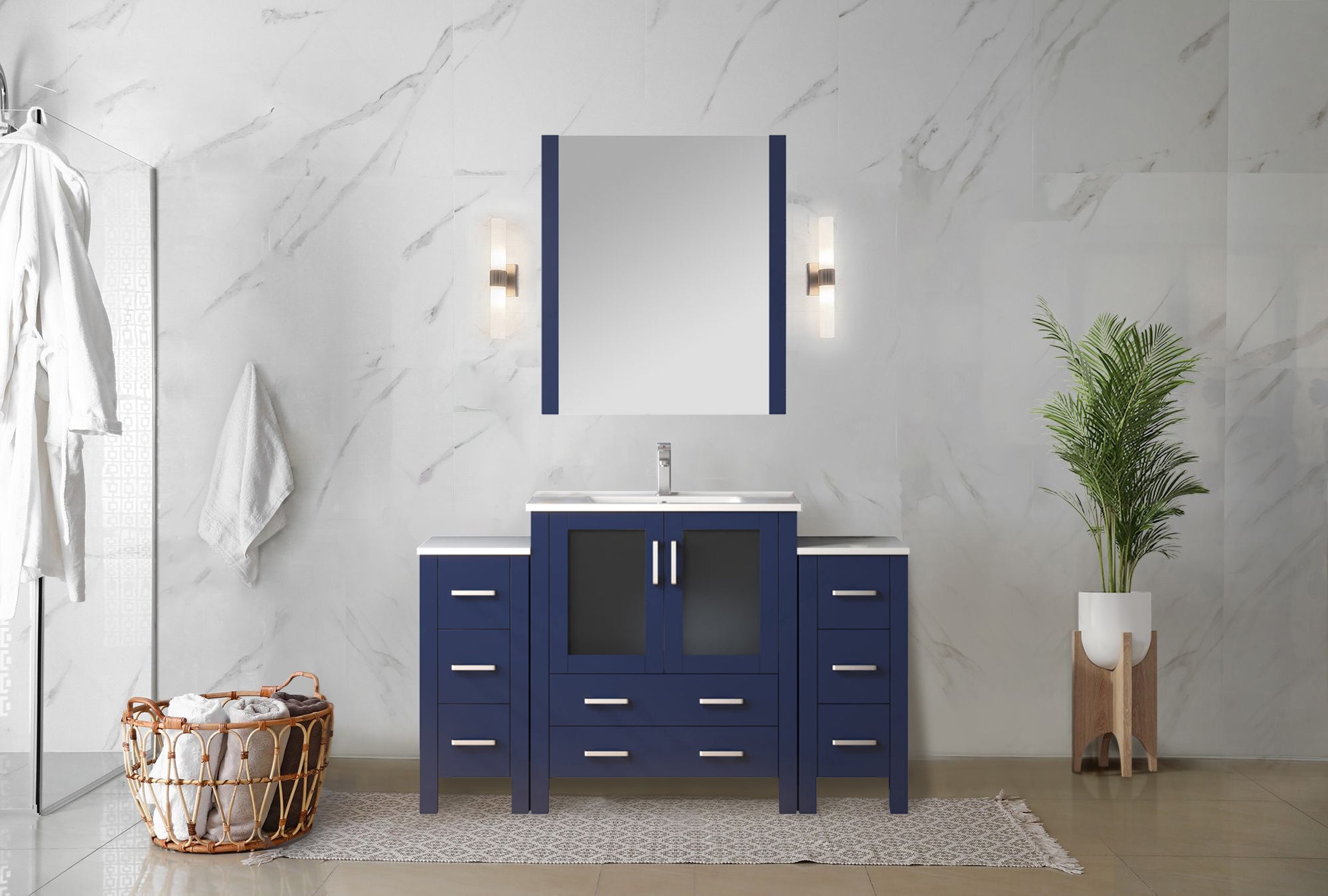 navy blue vanity