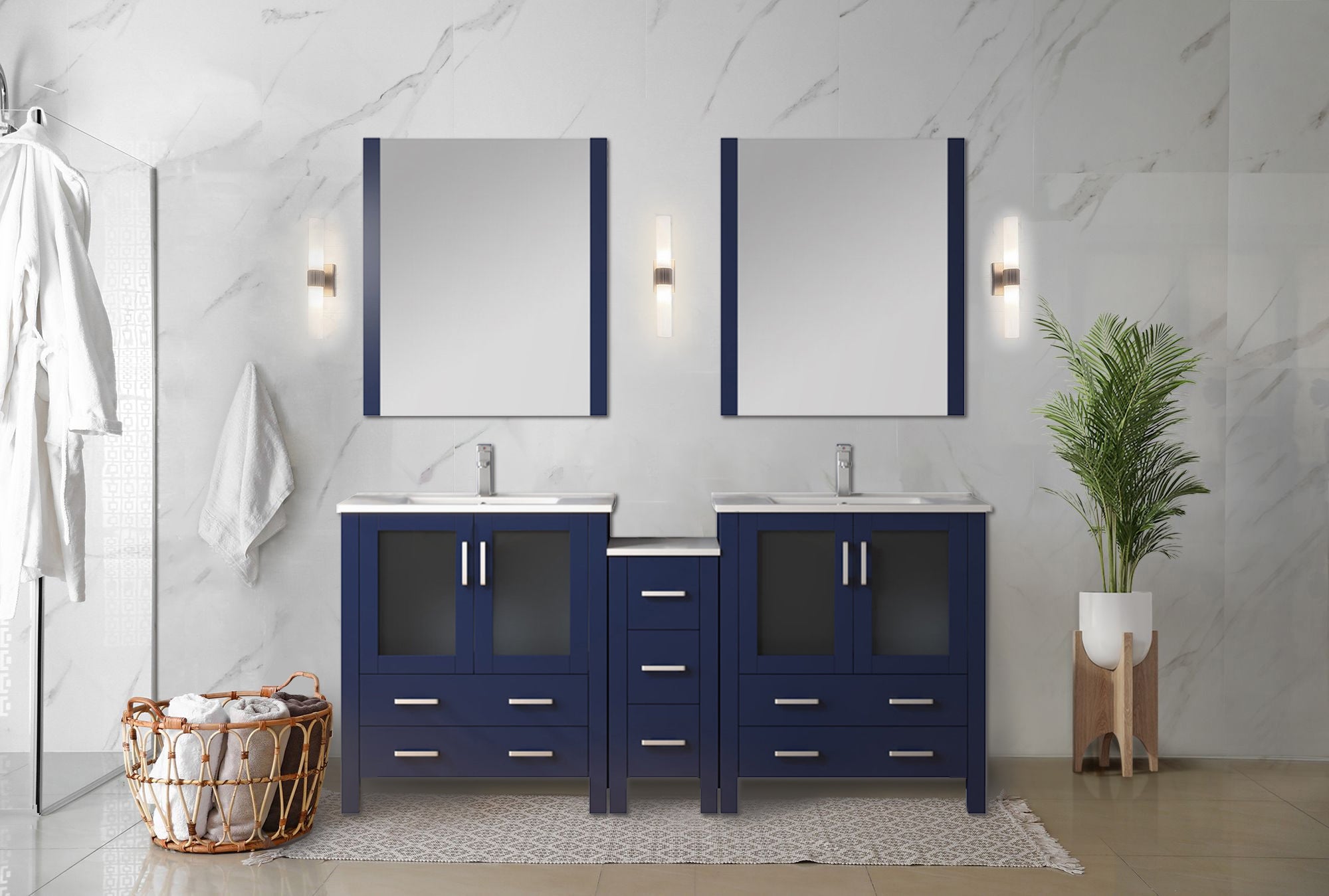 navy blue vanity