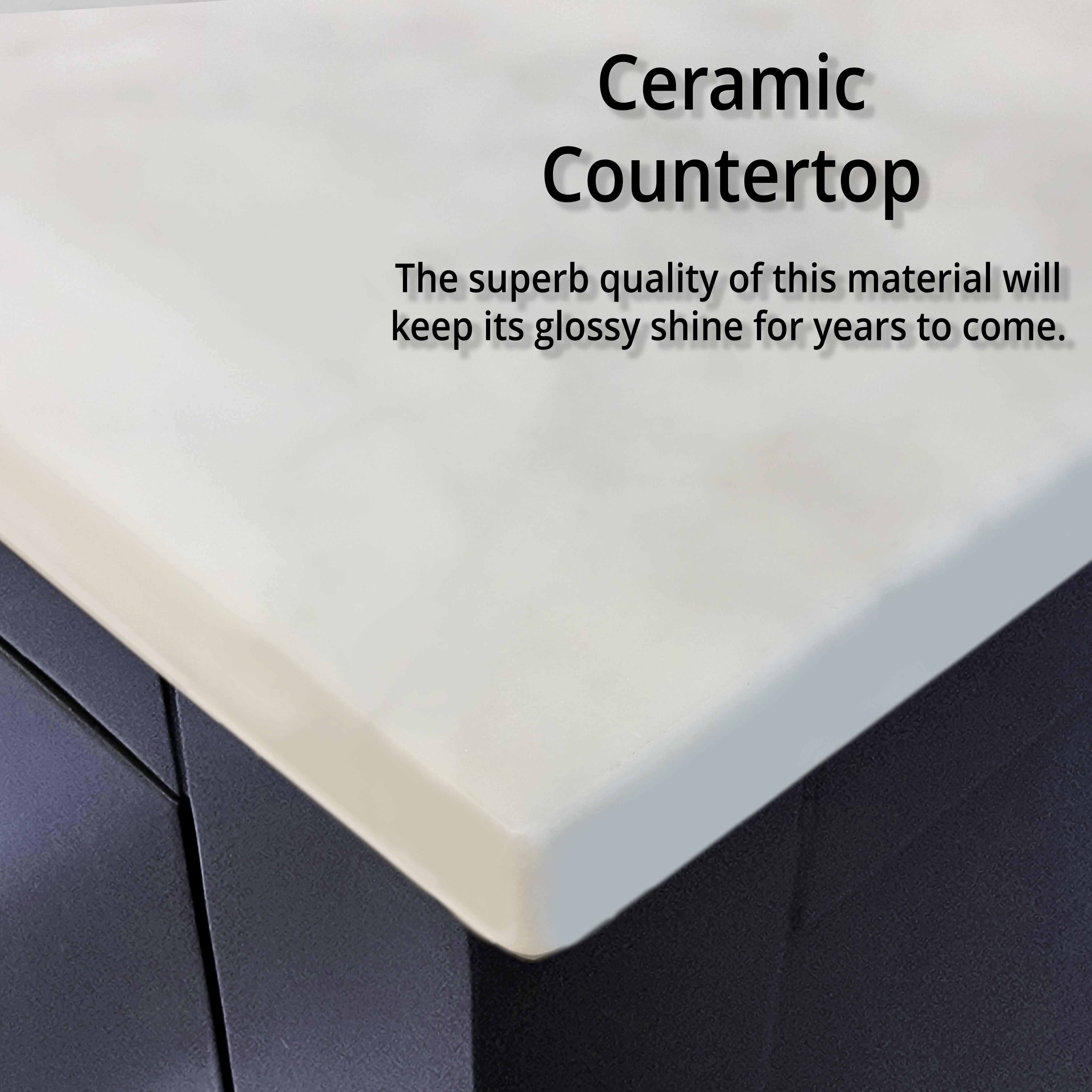 Lexora Volez 72 in W x 18.25 in D Double Bath Vanity with Side Cabinet and White Ceramic Top