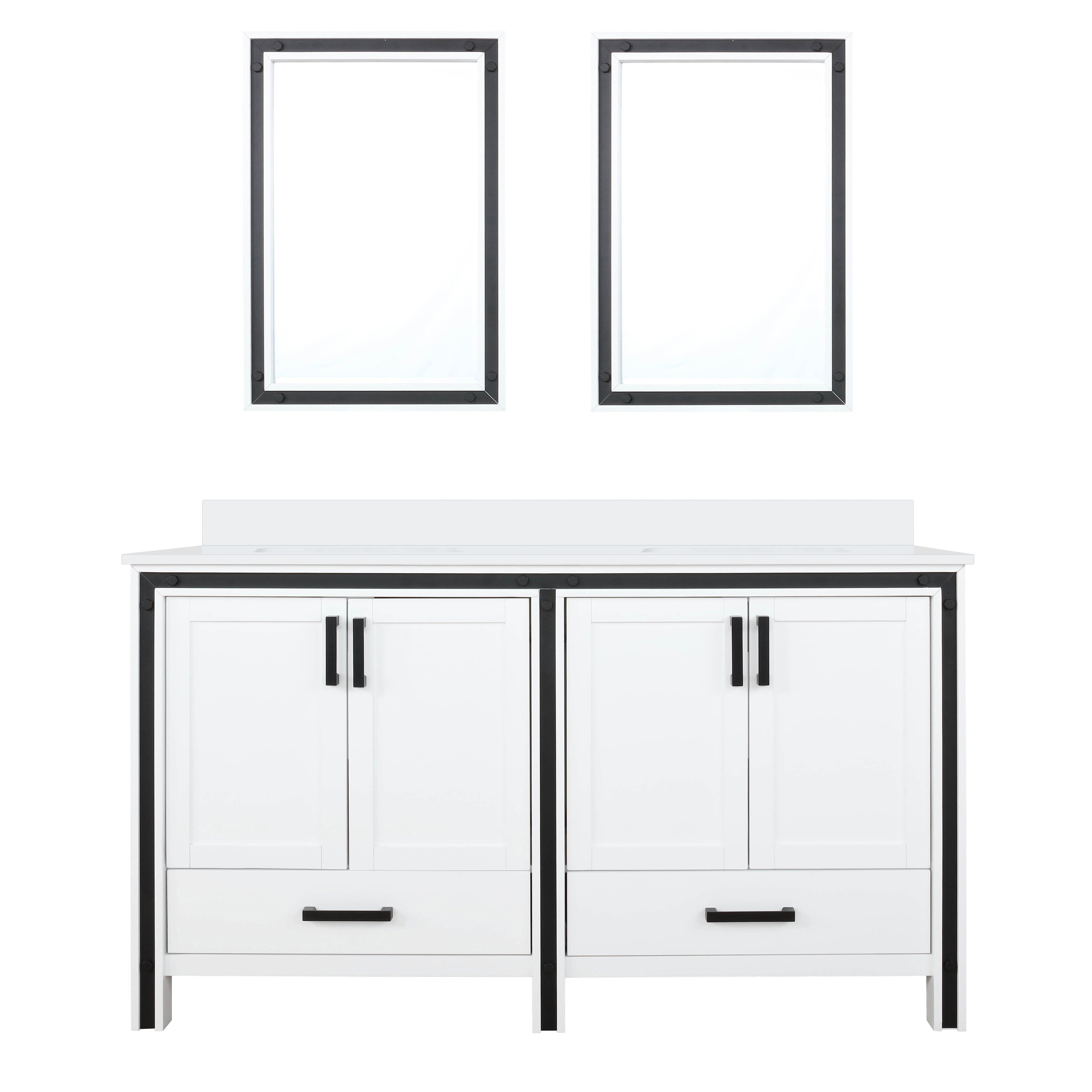 Lexora Ziva 60 in W x 22 in D Double Bath Vanity