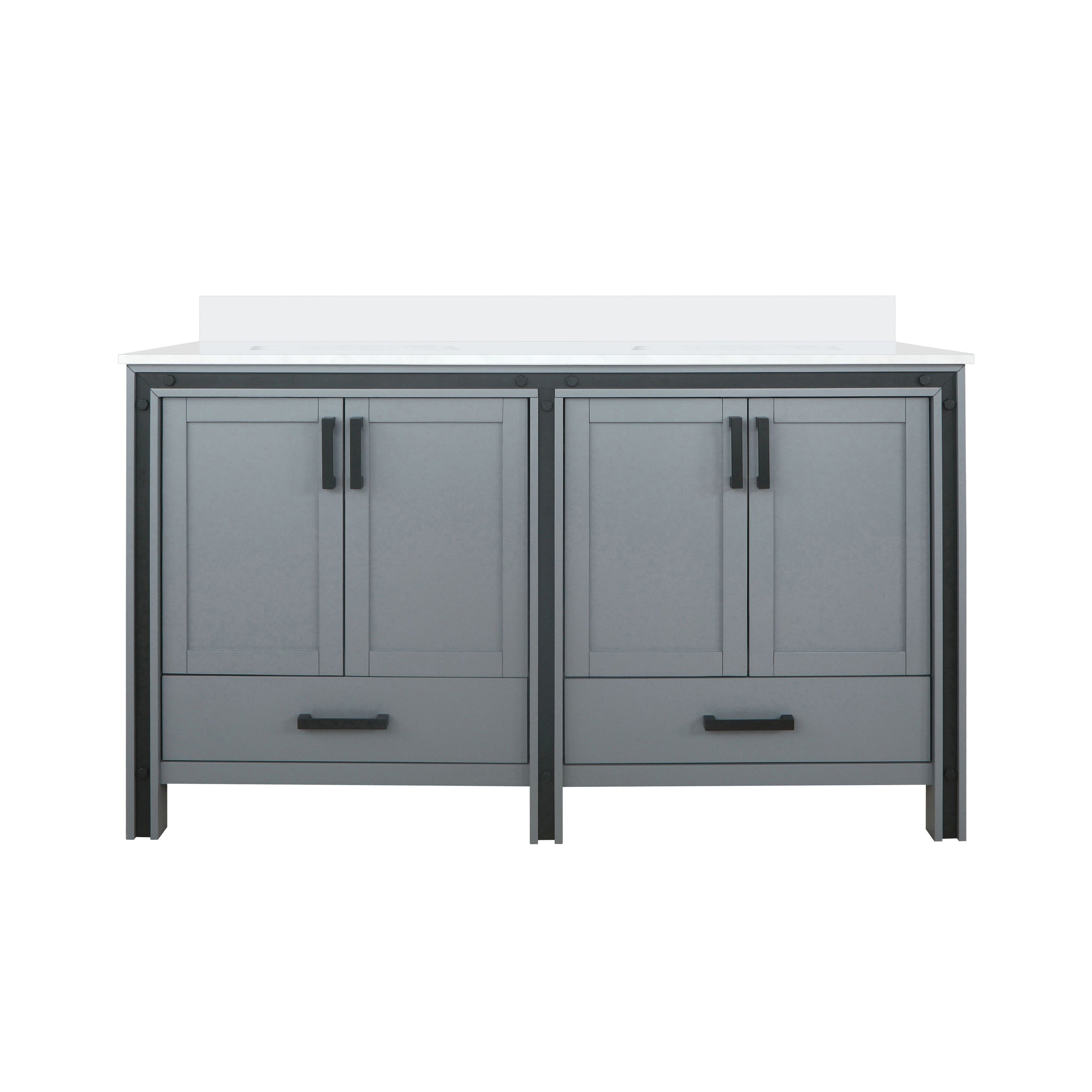 Lexora Ziva 60 in W x 22 in D Double Bath Vanity