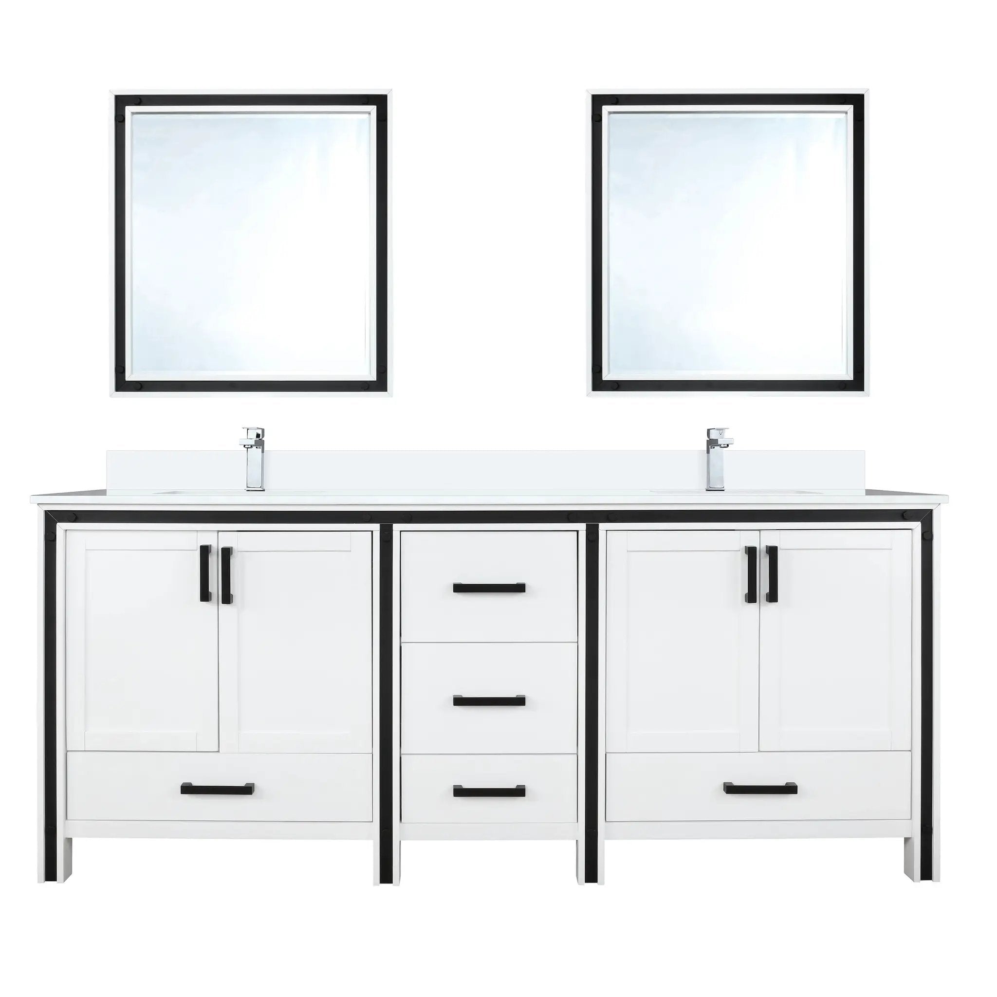 Lexora Ziva 72 in W x 22 in D Double Bath Vanity by Lexora