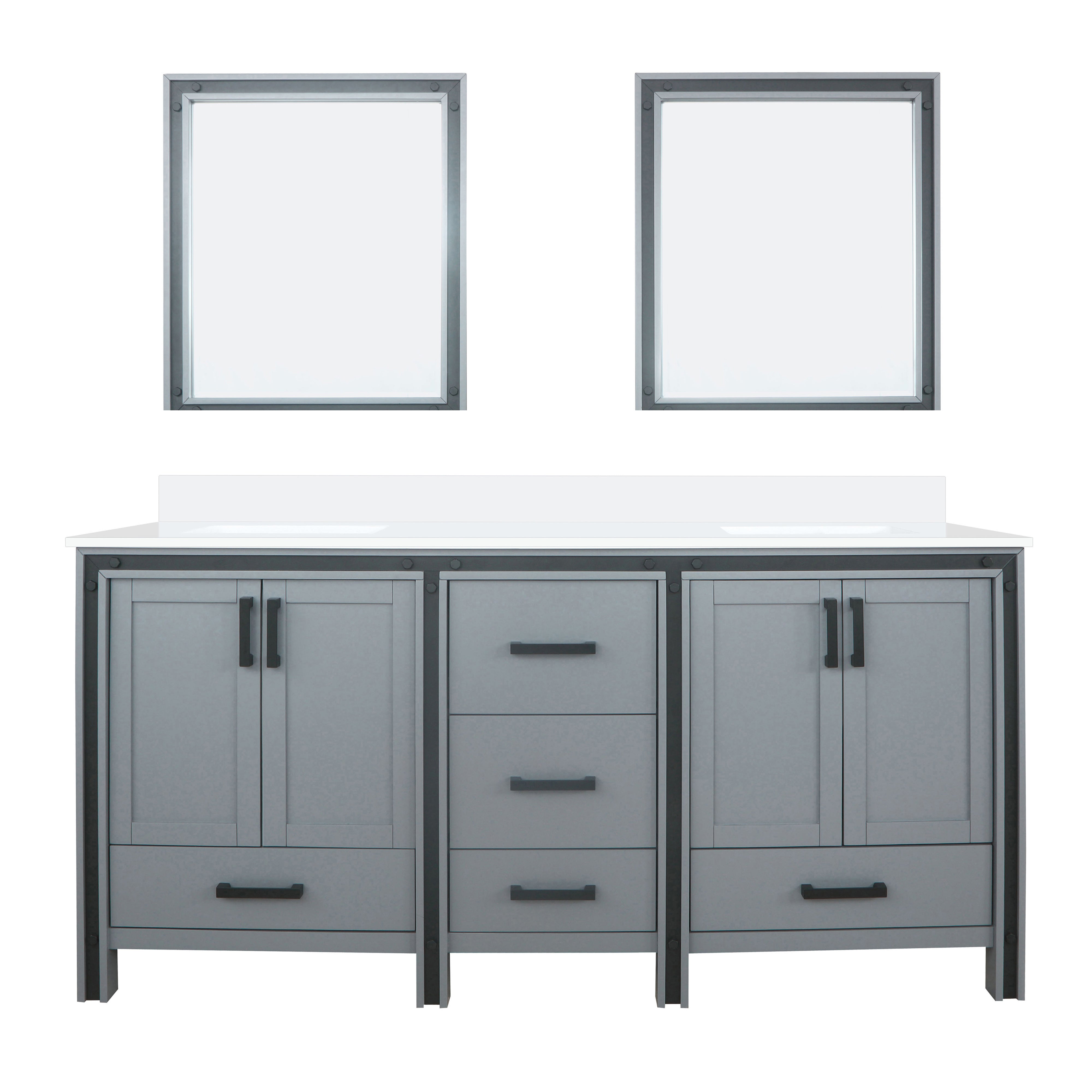 Lexora Ziva 72 in W x 22 in D Double Bath Vanity