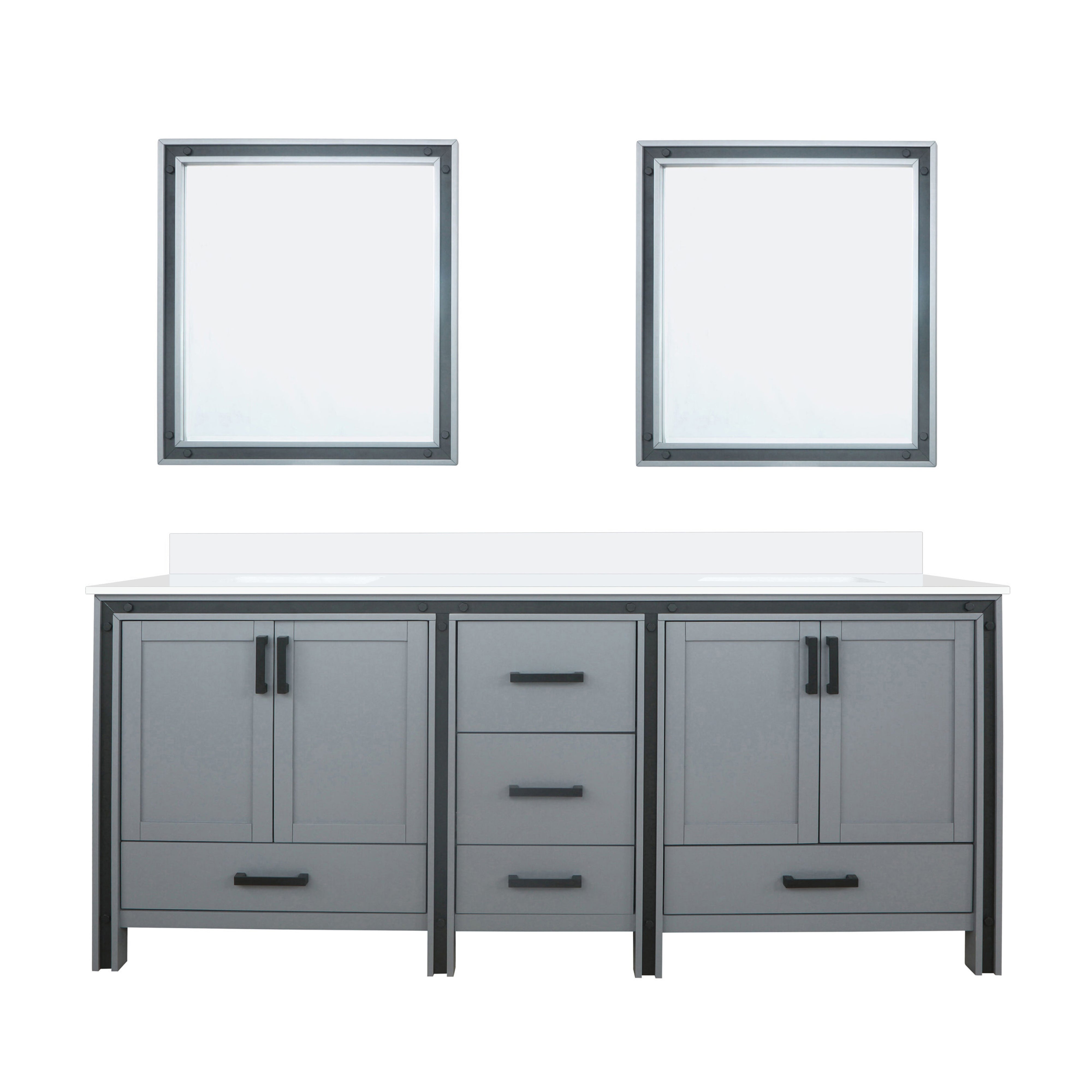 Lexora Ziva 80 in W x 22 in D Double Bath Vanity