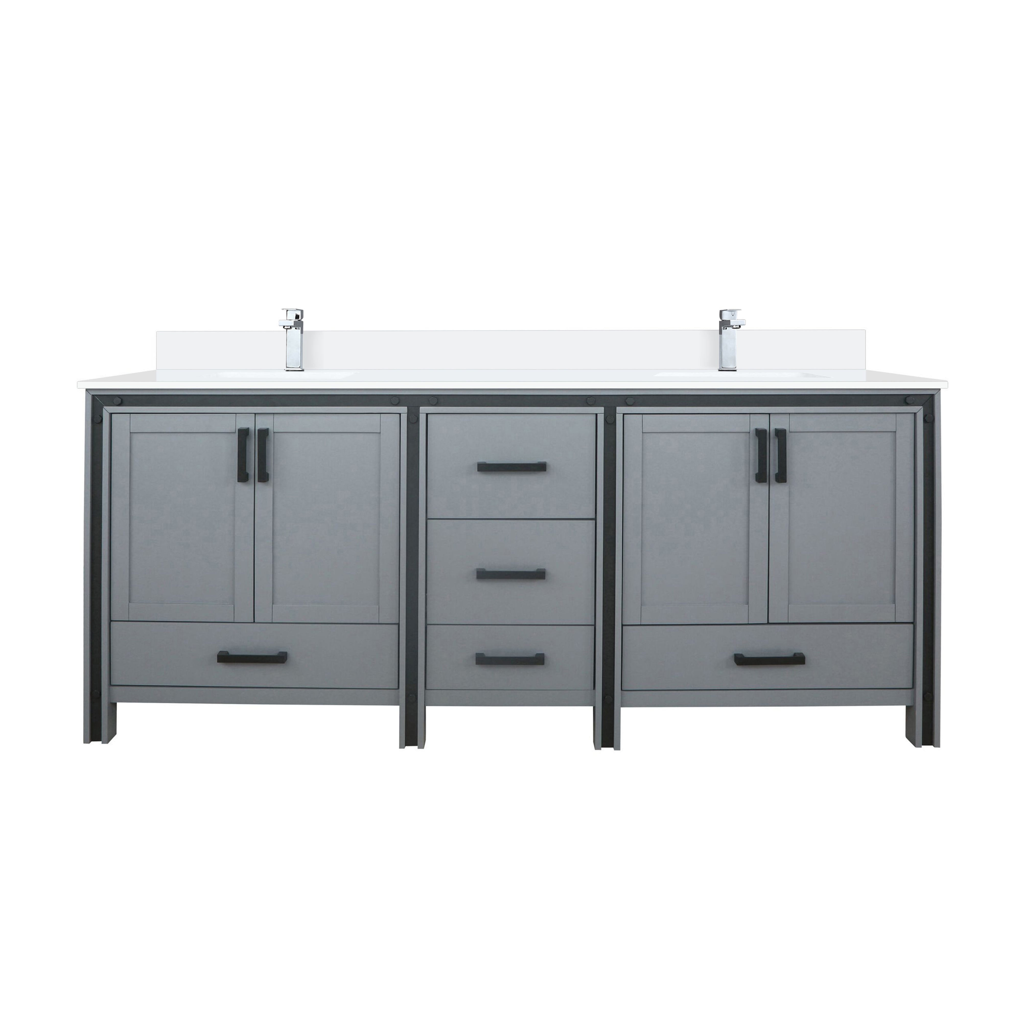Lexora Ziva 80 in W x 22 in D Double Bath Vanity